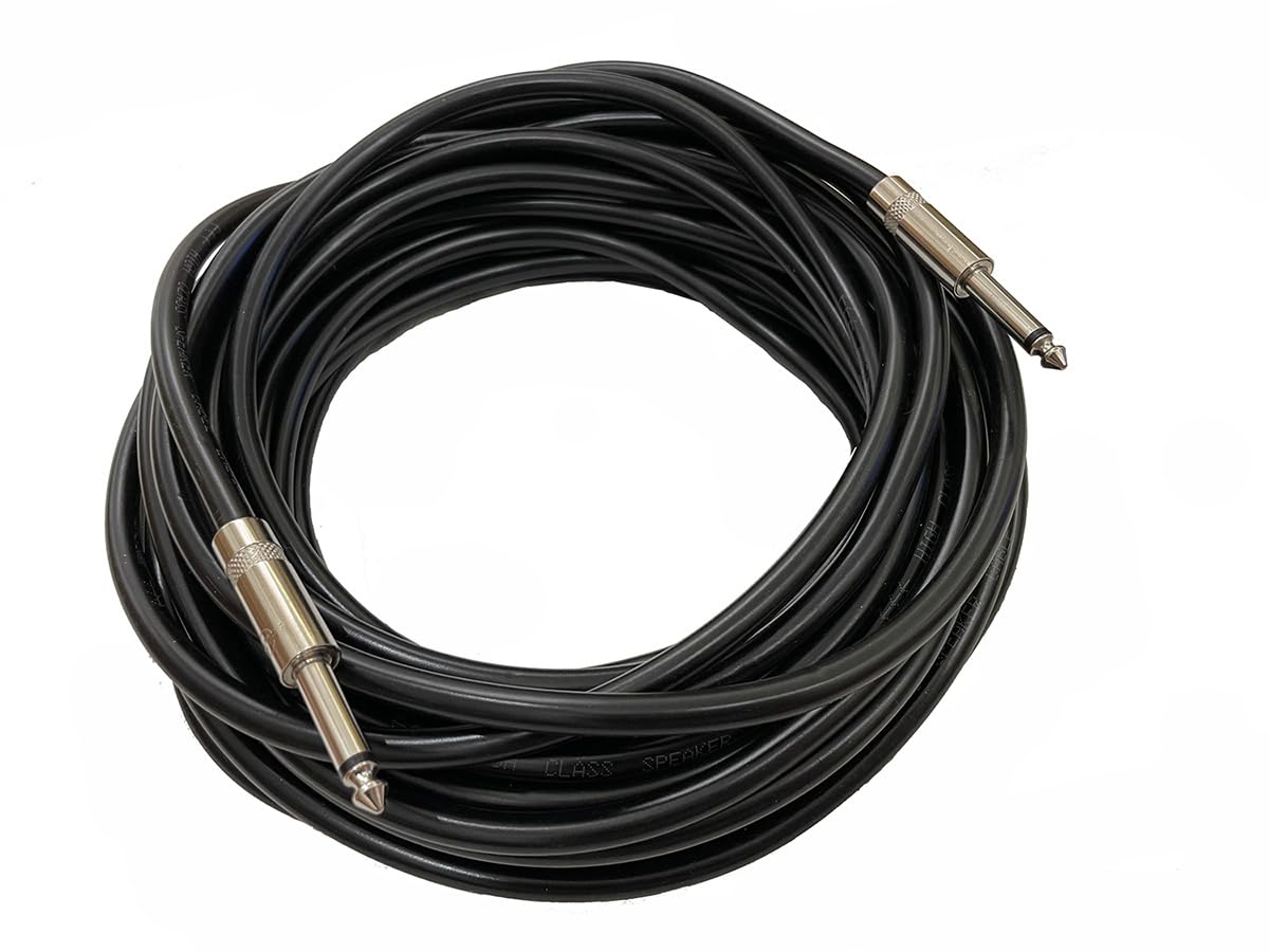 HeyTones Professional 50 Feet 12 Gauge 1/4" to 1/4" TS Speaker Cables - 12AWG 50ft DJ/PA Speaker Cords Amp Audio Wires - 2 Pack