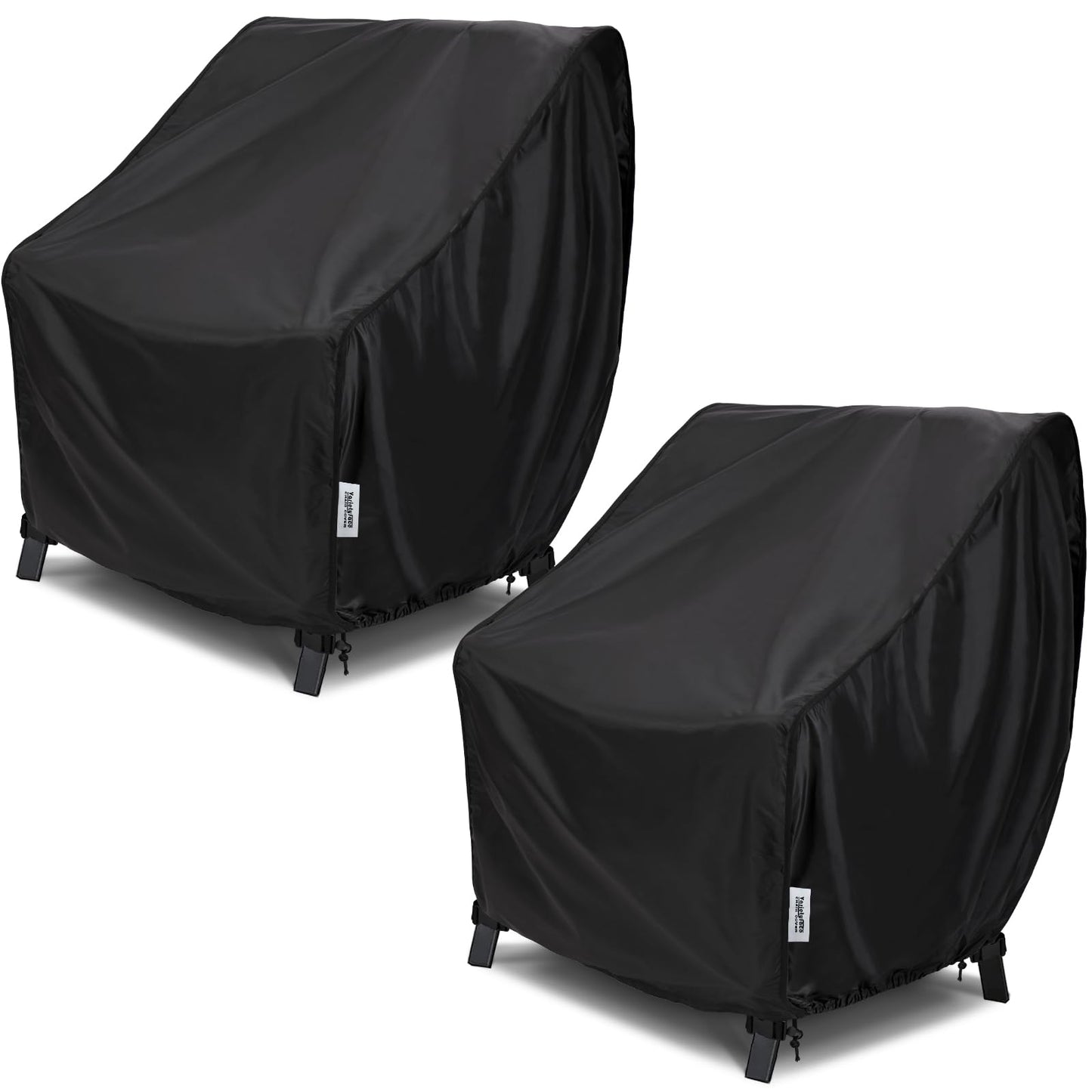 2-Pack Extra Large Patio Chair Covers – Waterproof & Windproof Outdoor Furniture Covers Fit up to 40" x 40" x 36", Heavy Duty Deep Seat Protector for Oversized Chairs, Black