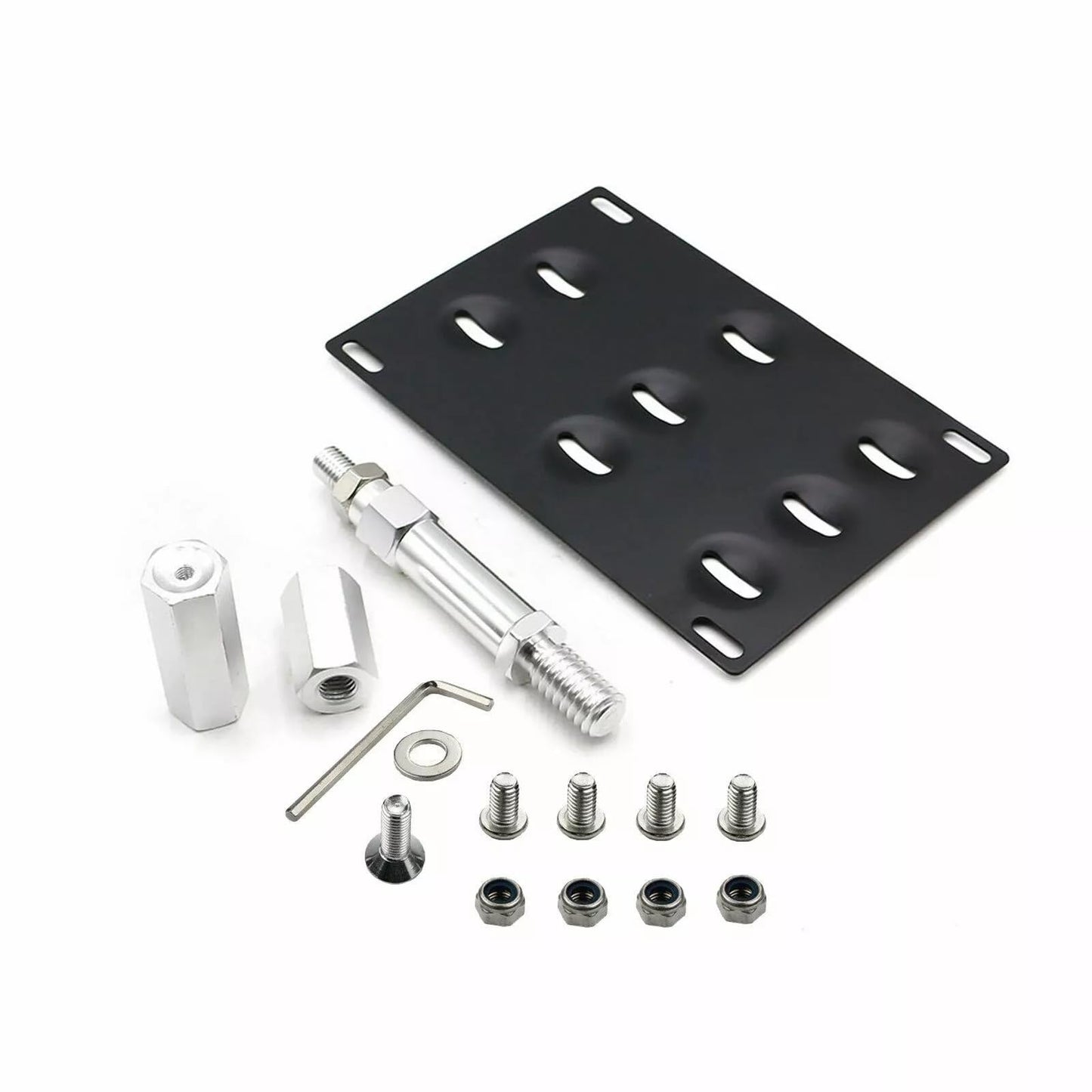 Drill-Free Front Tow Hook License Plate Frame for Volkswagen Golf GTI Jetta 05-10 Jetta Sportwagon 11-14 EOS for Audi TT MK2 Stainless Steel Relocator Holder Front Bumper Frame