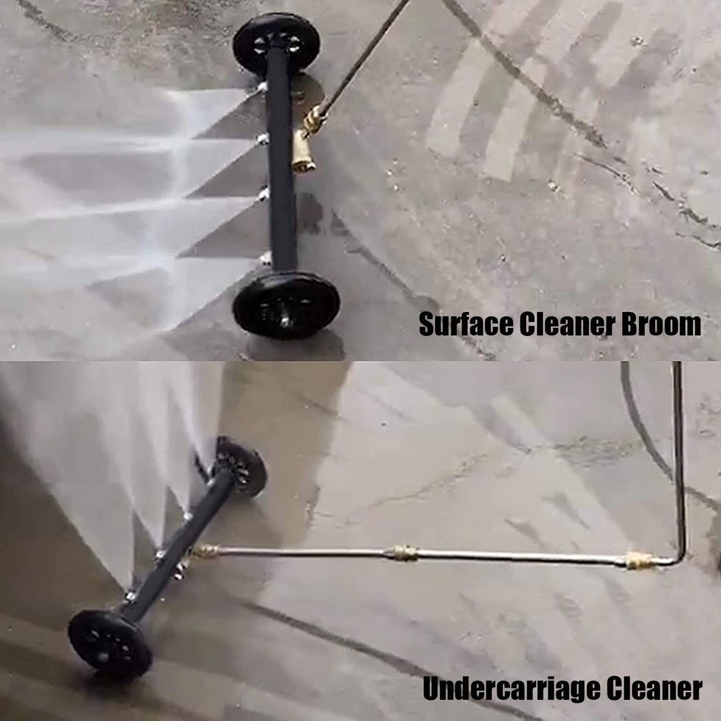 CREEXEON Dual-Function Undercarriage Cleaner,Surface Cleaner for Pressure Washer, 16 Inch, Underbody Car Washing Water Broom with 3 Pieces Extension Wand &Extra Wash Mitt, 1500 PSI-4000 PSI