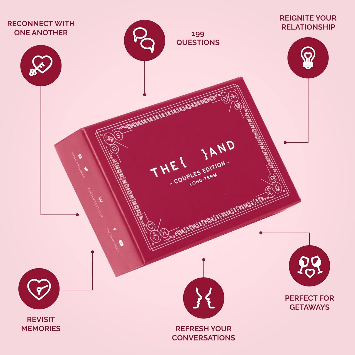 (The and) Long Term Couples Edition - 199 Meaningful Conversation Cards for Couples - Questions to Reconnect & Deepen Relationships - Couple Card Game to Reflect & Rediscover Love by The Skin Deep
