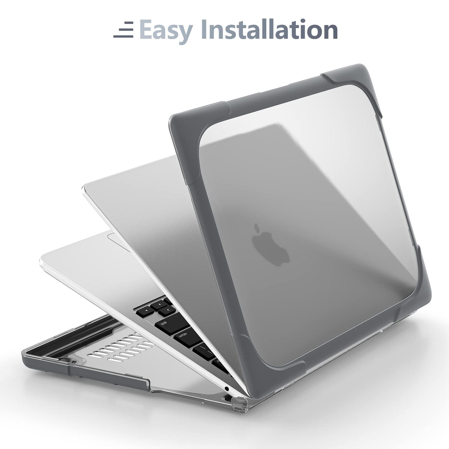 Batianda FlexStand Heavy Duty Case for MacBook Air 13.6 inch, Matte Gray