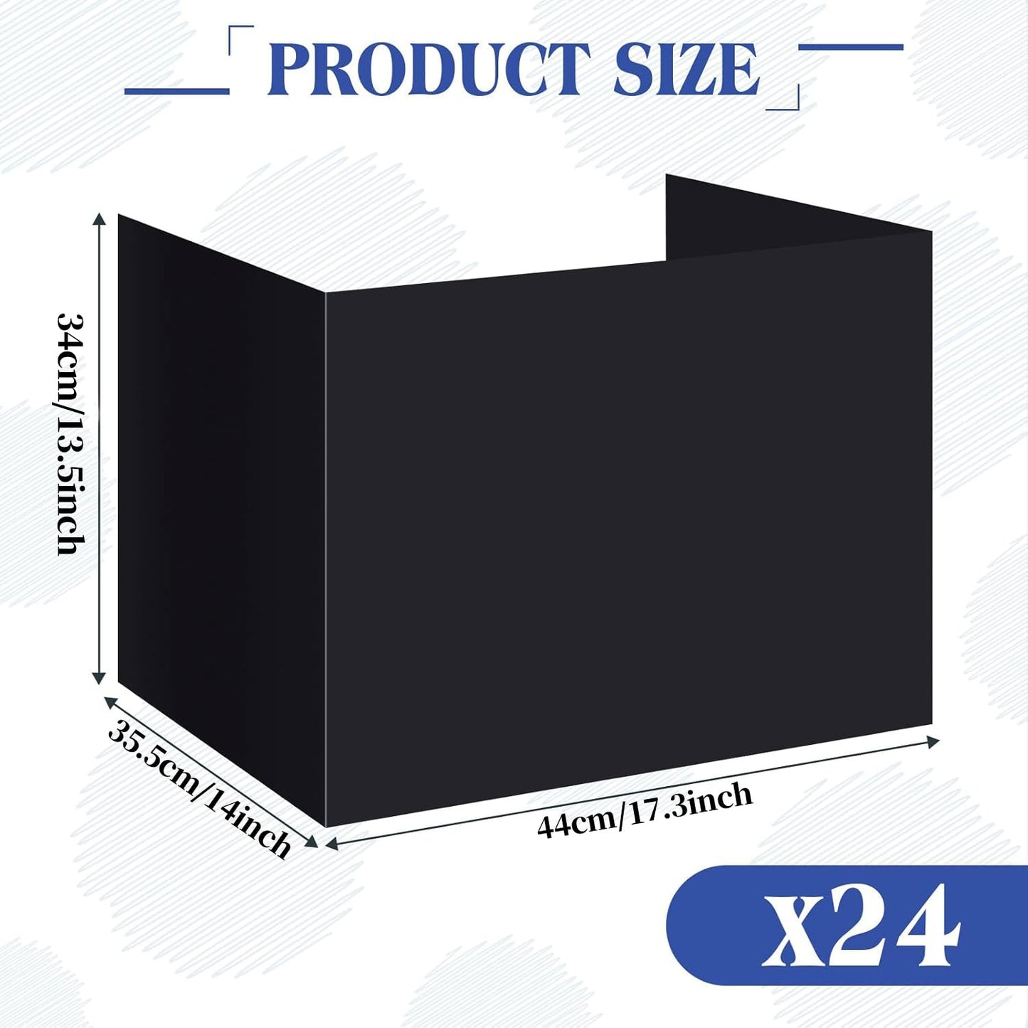 YWLVLI 24 Pack Black Desk Dividers for Students, Privacy Shields Folder for Students, Durable & Waterproof Plastic Study Board, Classroom Teacher Supplies Test Divider, Includes 40pcs Extra Labels