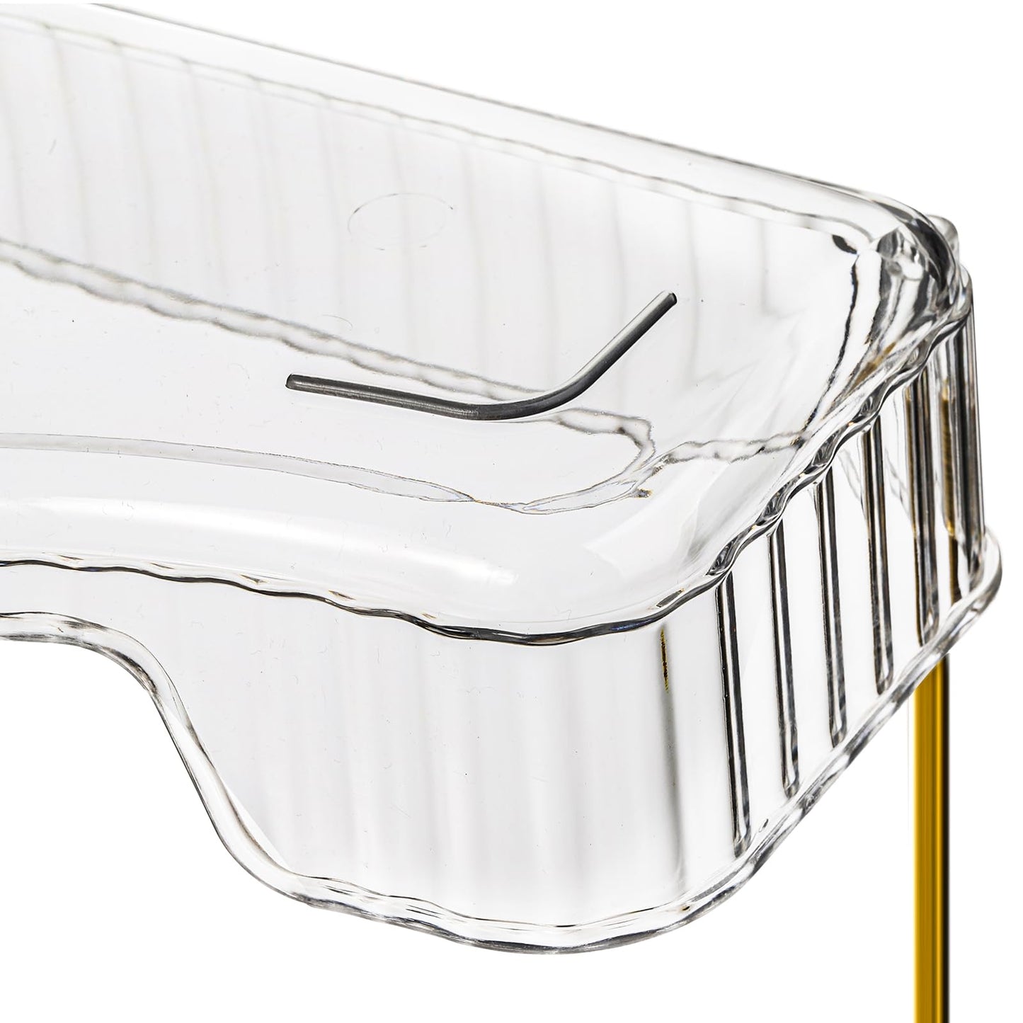 Cididu 3 Tiers Corner Bathroom Counter Organizer, Clear Countertop Shelf Storage Rack, Cosmetic Perfume Tray Standing Holder with Gold Metal Pole, Skincare Sink Organizer for Vanity Kitchen