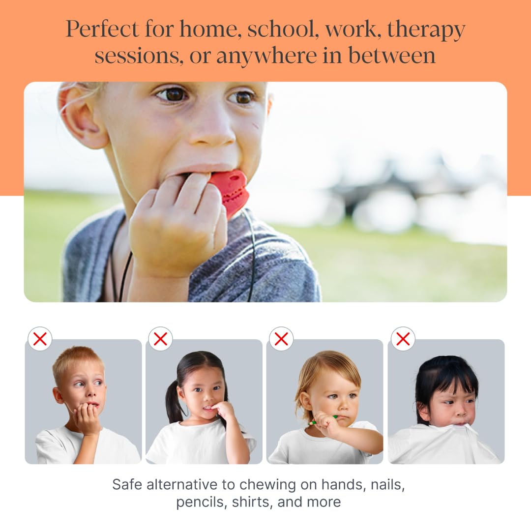 ARK Dino-Bite, Chew Necklaces for Sensory Kids and Adults, Oral Fidget for Autism, ADHD, SPD, Anxiety, Medical-Grade Sensory Chew Necklace, XXT, Very Firm, Royal Blue