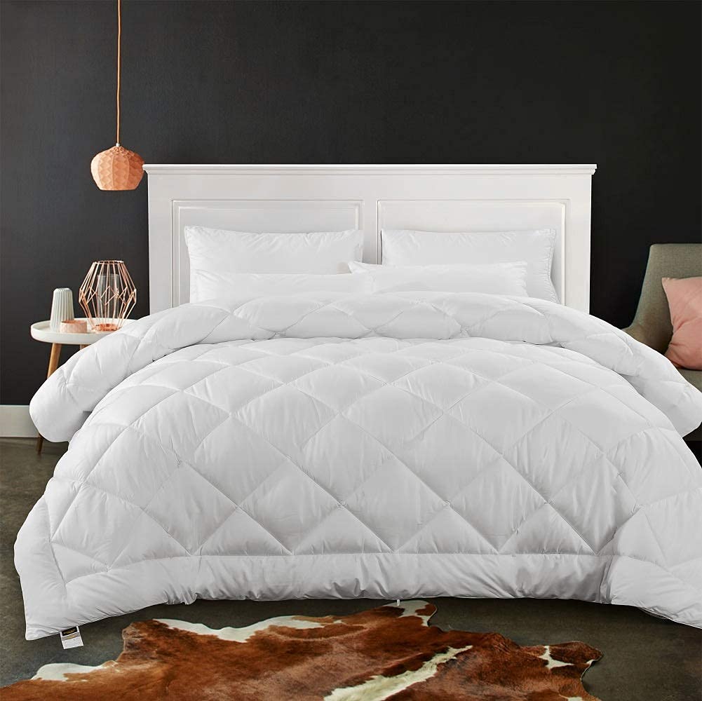 Cozynight Soft California King Comforter Duvet Insert-Lightweight Down Alternative Comforter with Corner Tabs-Fluffy Reversible Breathable Microfiber (White,102"x96")