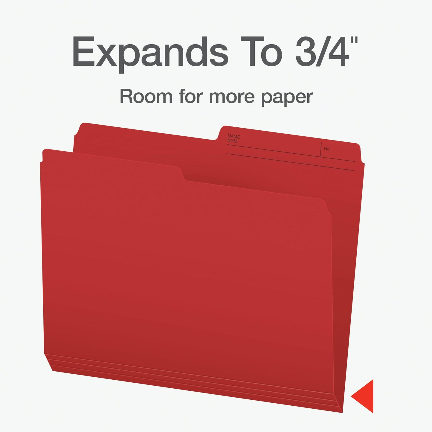Pendaflex File Folders, 1/2 Cut Tab, Letter Size, Red, Durable Paper Stock, 100/Box, Ideal for Office/Home/School Organization, Made in Canada, Reversible File Organizers