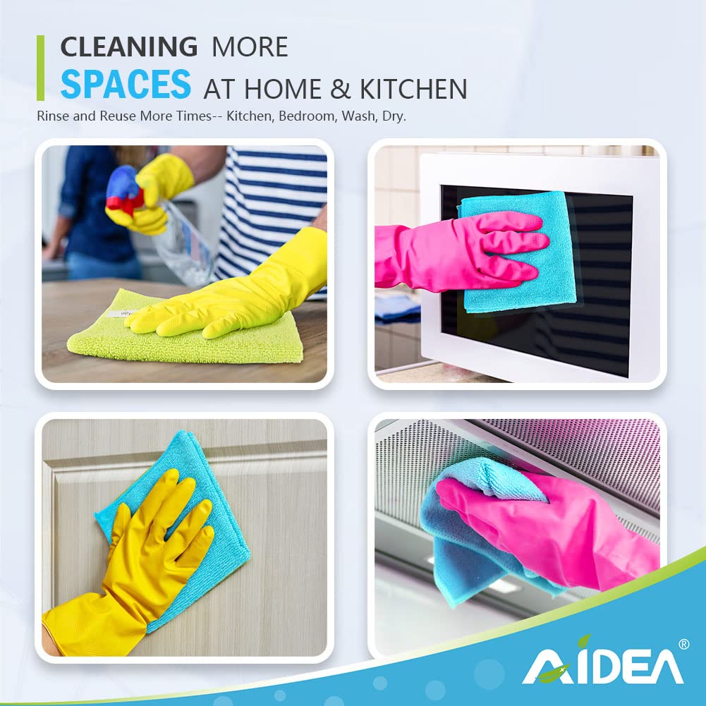 AIDEA Microfiber Cleaning Cloths-100PK, Soft Microfiber Towel, Absorbent Cleaning Supplies, Lint-Free Streak-Free Cleaning Cloths for House, Kitchen, Window(12in.x12in.)