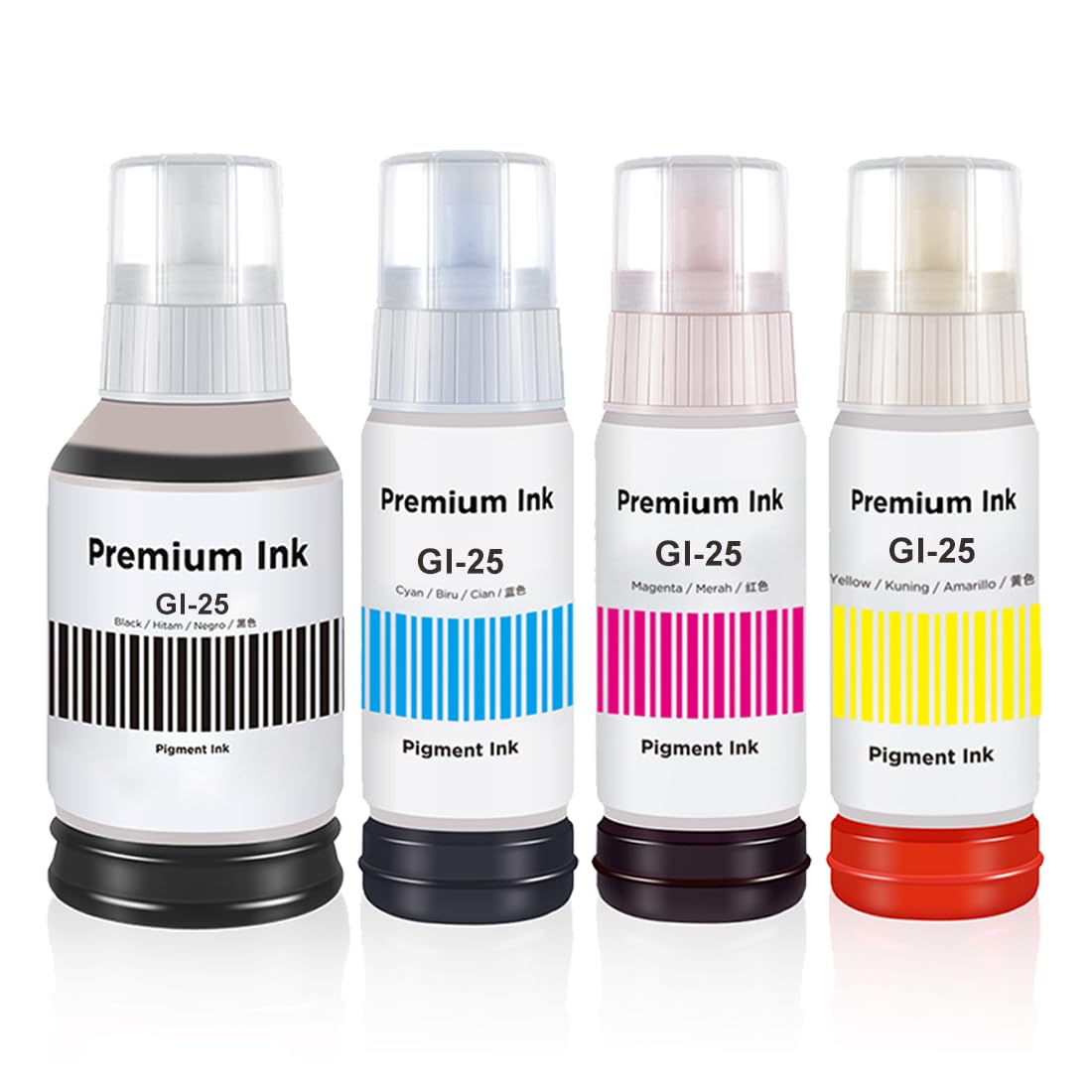storcfe GI-25 Pigment Refill Bottle Ink Replacement for Canon 25 GI-25 GI25 Ink Work for Canon PIXMA MegaTank GX2020 GX1020 Printer (Black 135ml, CMY 70ml, 4-Pack)