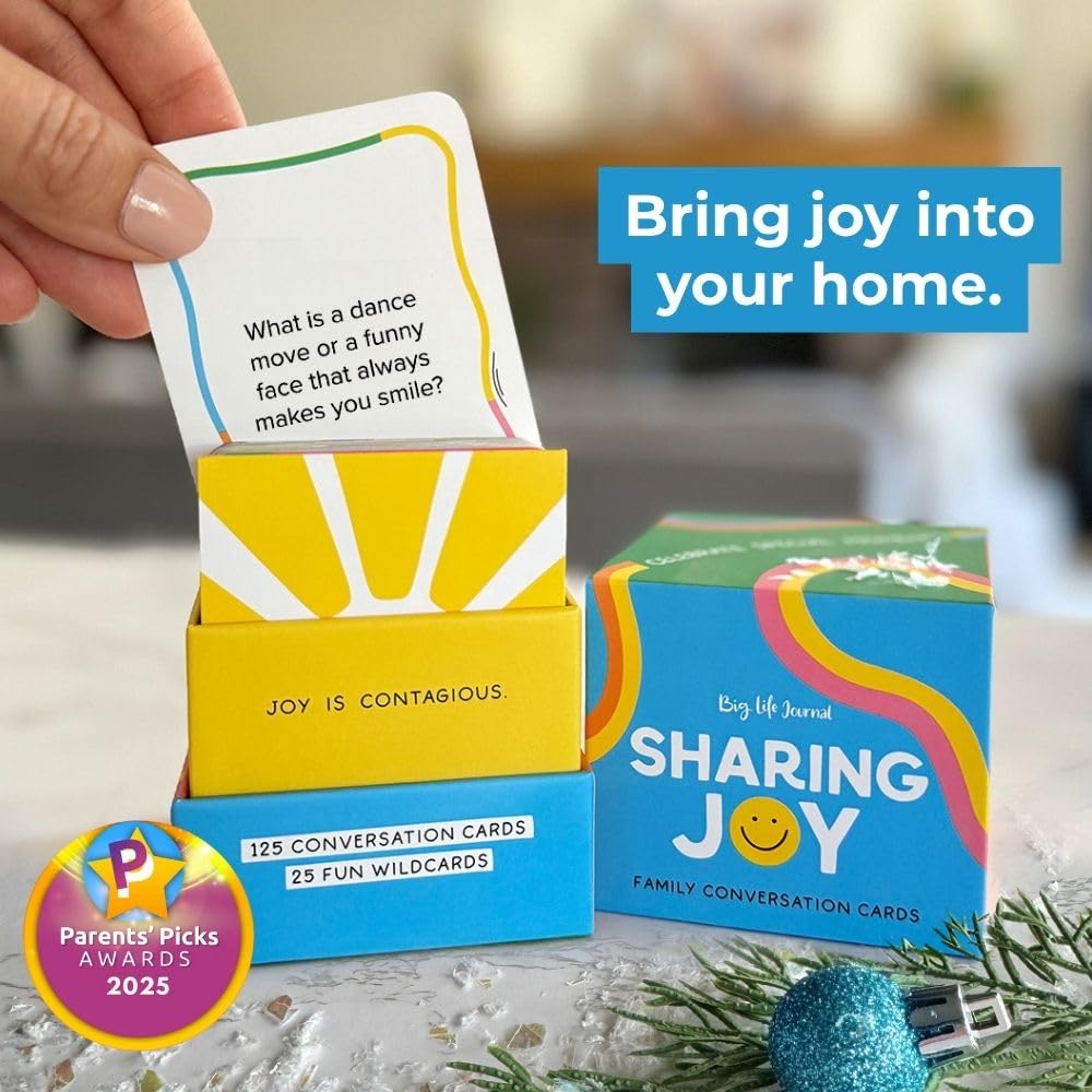 Big Life Journal Sharing Joy Family Conversation Cards - 150 Cards That Bring Families Closer Together, Put Down The Phones & Connect with Family, Meaningful Talk, Great for Dinner Table, Road Trips