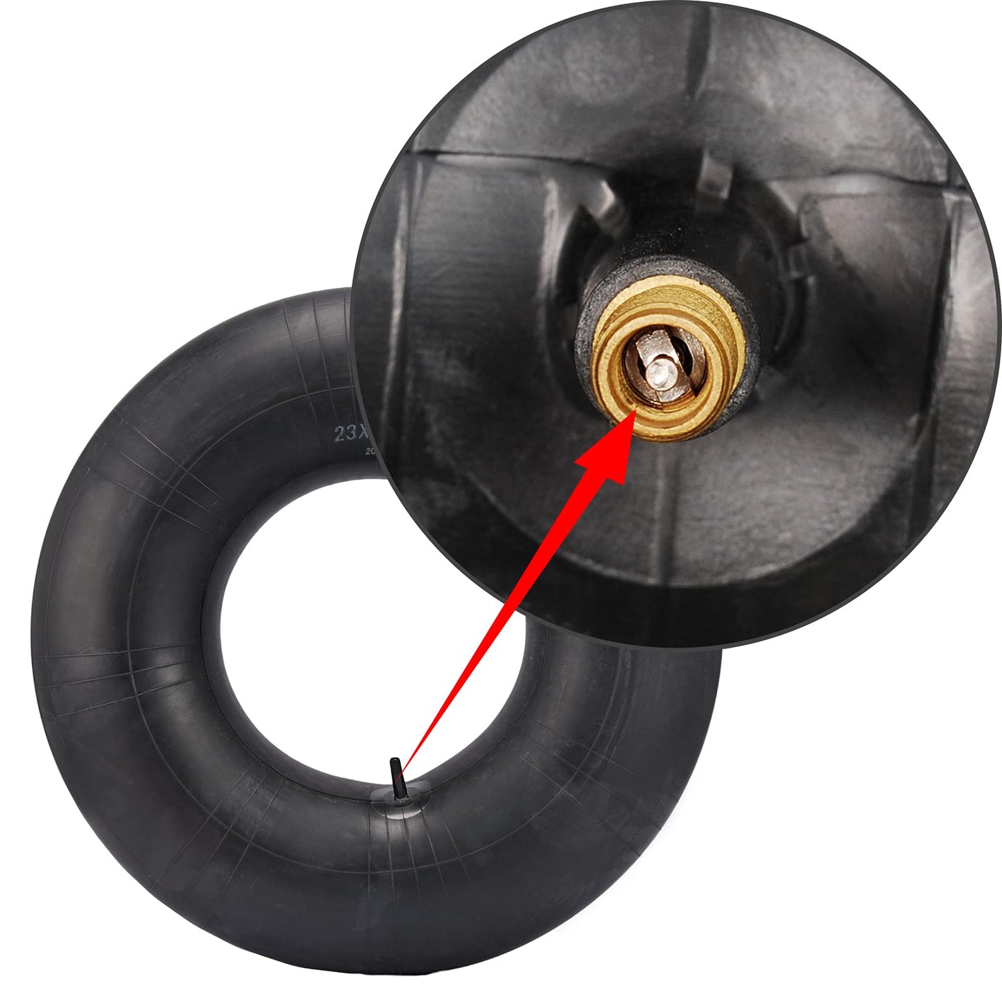 Carkio Replacement Premium 23x10-11 24x10-12 25x10-12 25x8-10 Utility Tire Inner Tubes with TR-6 Straight Valve Stem Compatible with Lawn and Garden ATVs ETC - 1PACK