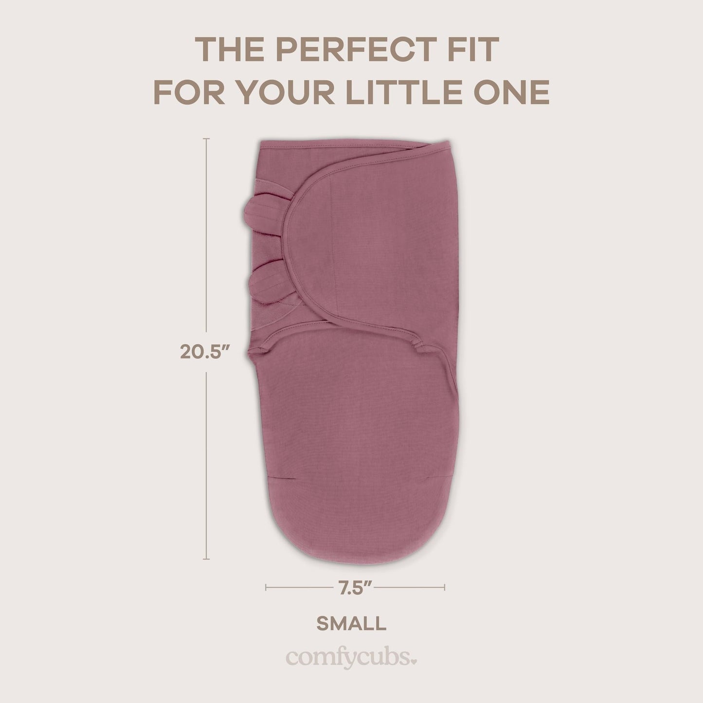 Comfy Cubs Easy Swaddle Blanket, 3 Pack - 100% Cotton Newborn Wrap, Small for 0-3 Months Infants, Breathable and Durable Sleep Sack for Babies - Blush, Mauve, Mulberry