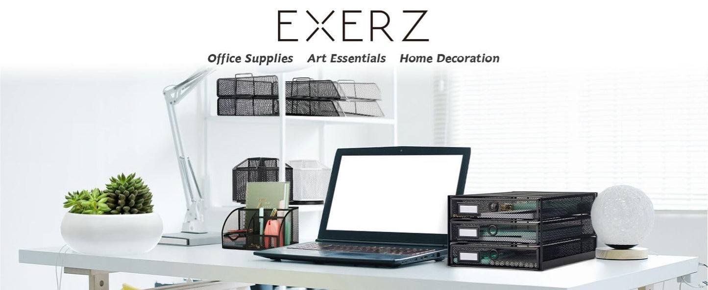 EXERZ Paper Sorter 3 Drawer Wire Mesh A4 / Desk Multifunctional Desk Organiser/Multi-Layer Letter Tray - for Documents, Magazines, Notebooks and Letter