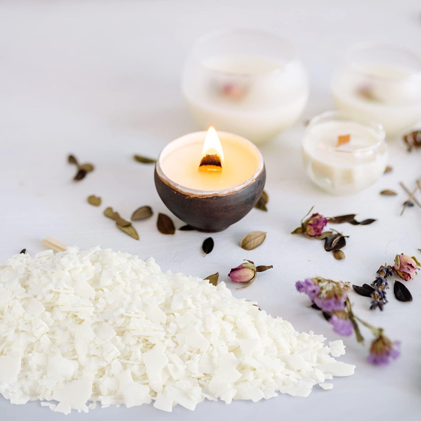 Aamdkcyu Premium 5LB Soy Wax Flakes – Natural, Eco-Friendly Candle Making Kit for DIY Scented Candles, Wax Melts & Home Fragrance Crafts!