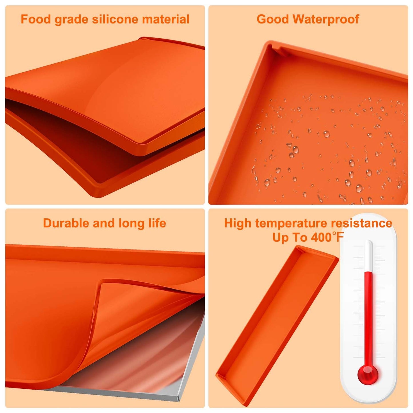 BANGIE Griddle Cover Mat for Blackstone 28 Inch Accessories | Full Wrap-Around Protection Silicone Mat for Griddle | Food Grade Material | Orange