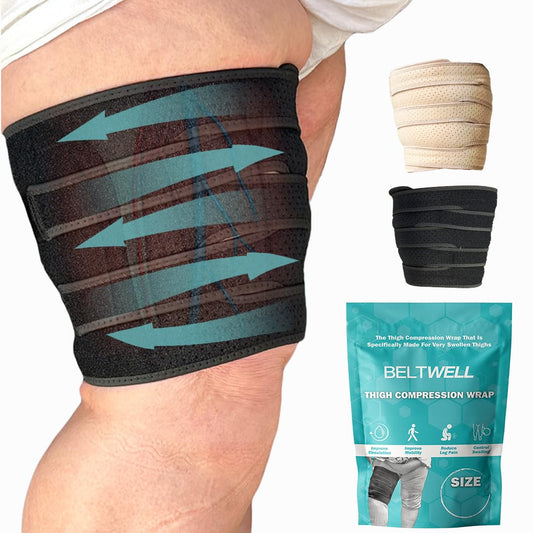 Beltwell® - The Adjustable Thigh Compression Wraps For Big Swollen Upper Legs (1 Wrap) (XXL-TALL)