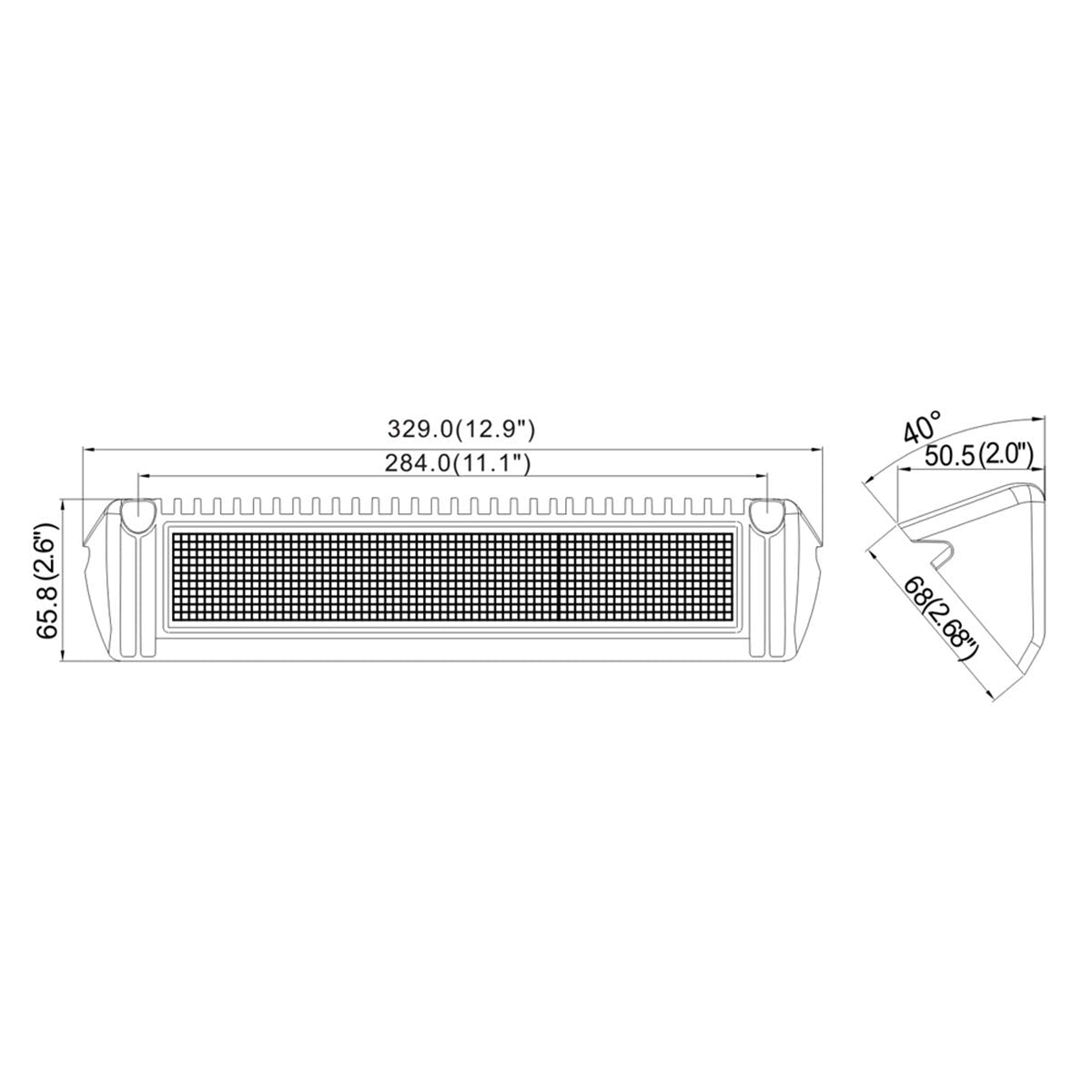 Raycharm 13" Exterior LED Flood Lighting Fixture, 40° Down Angle Beam, 6000K Cool-White Super Bright, 12V/24V DC, High Lumen Output Low Current Draw, Waterproof White Finish for RV & Boat, 1-Pack