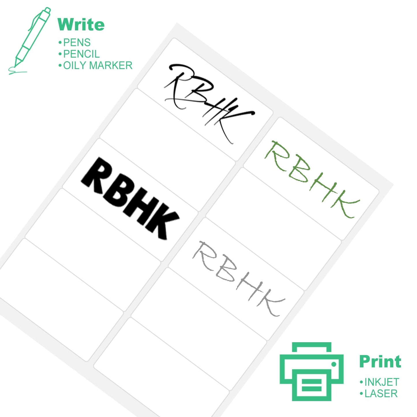 RBHK 2x4 Shipping Address Labels - 10 Labels per Sheet, 500 Sheets, 5000 Labels - Printable Sticker Labels for Laser/Inkjet Printer - Permanent Adhesive Mailing Labels