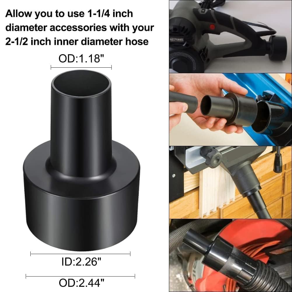 9 Pcs Universal Vacuum Attachments for Shop Vac Accessories with 2 1/2" to 1 1/4" & 1 7/8" to 1" Adapter for Shop Vac, 1 1/4" Brush Attachment Flexible Crevice Tool for Home and Car Interiors Cleaning