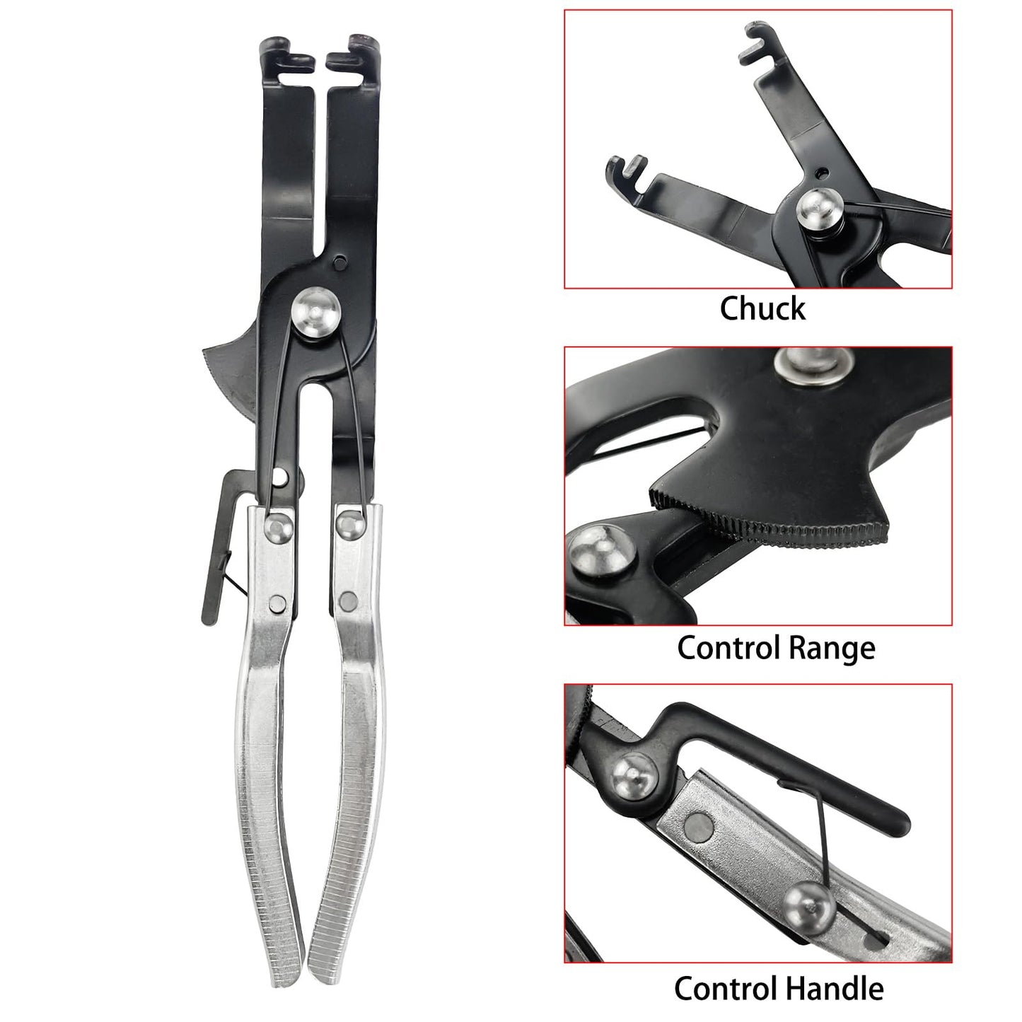 Engine Piston Ring Compressor Kit with Pliers - 6 Adjustable Sleeves2-7/8 inches (73mm) up to 4-3/8 inches (111mm) for Car, Truck & Motorcycle Piston Installation