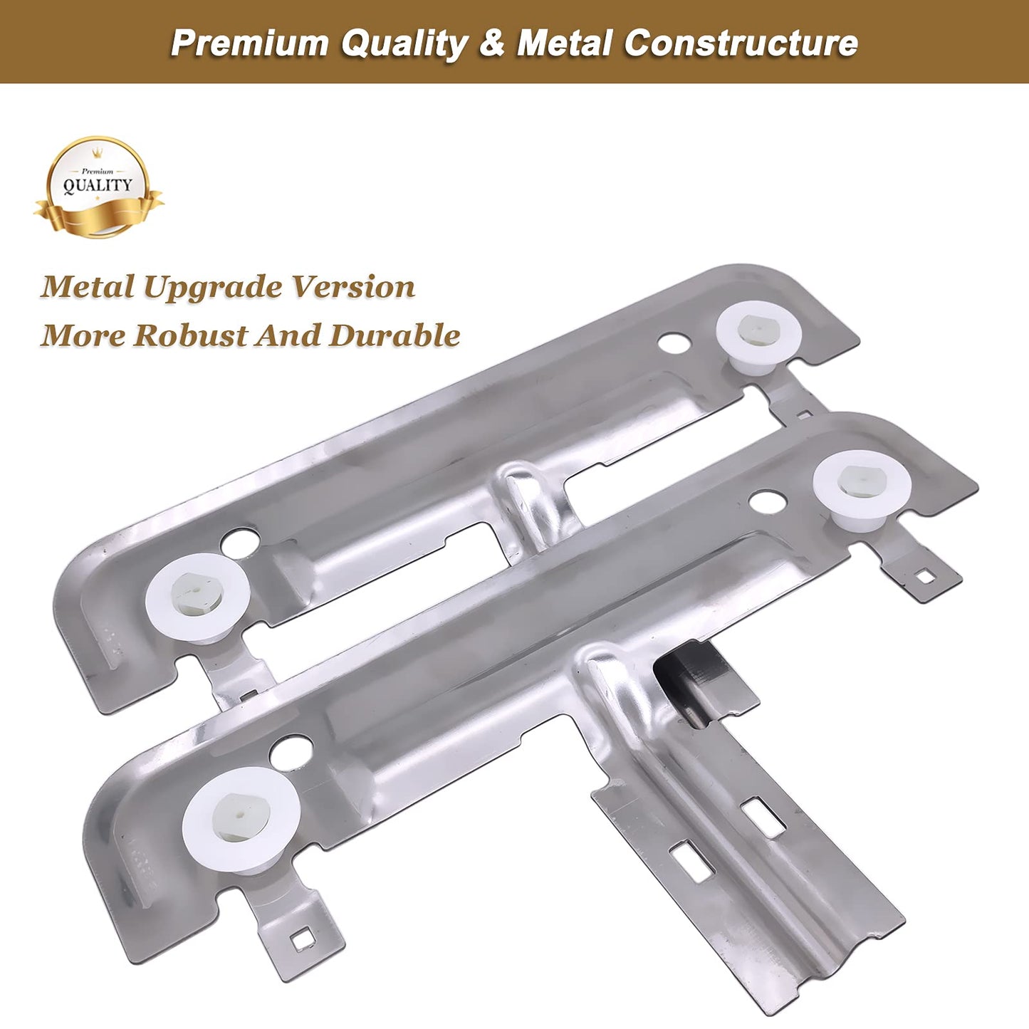 Upgraded W10350375 W10712395 Dishwasher Upper Rack Adjuster Metal Kit with 1.25in Wheels for Kenmore Whirlpool Kitchenaid Dishwasher Upper Rack Replacement Parts Replace AP5957560 PS10065979