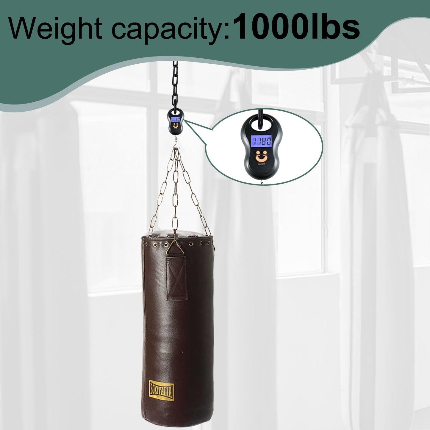 2-Pack Stainless Steel Anti-Rust Chain Suspension Kit, 64-Inch Buckle Hanging Chair Chain, Suitable for Heavy-Duty Hammocks, Swings, Sandbags, Etc., Load Capacity 1000Lb