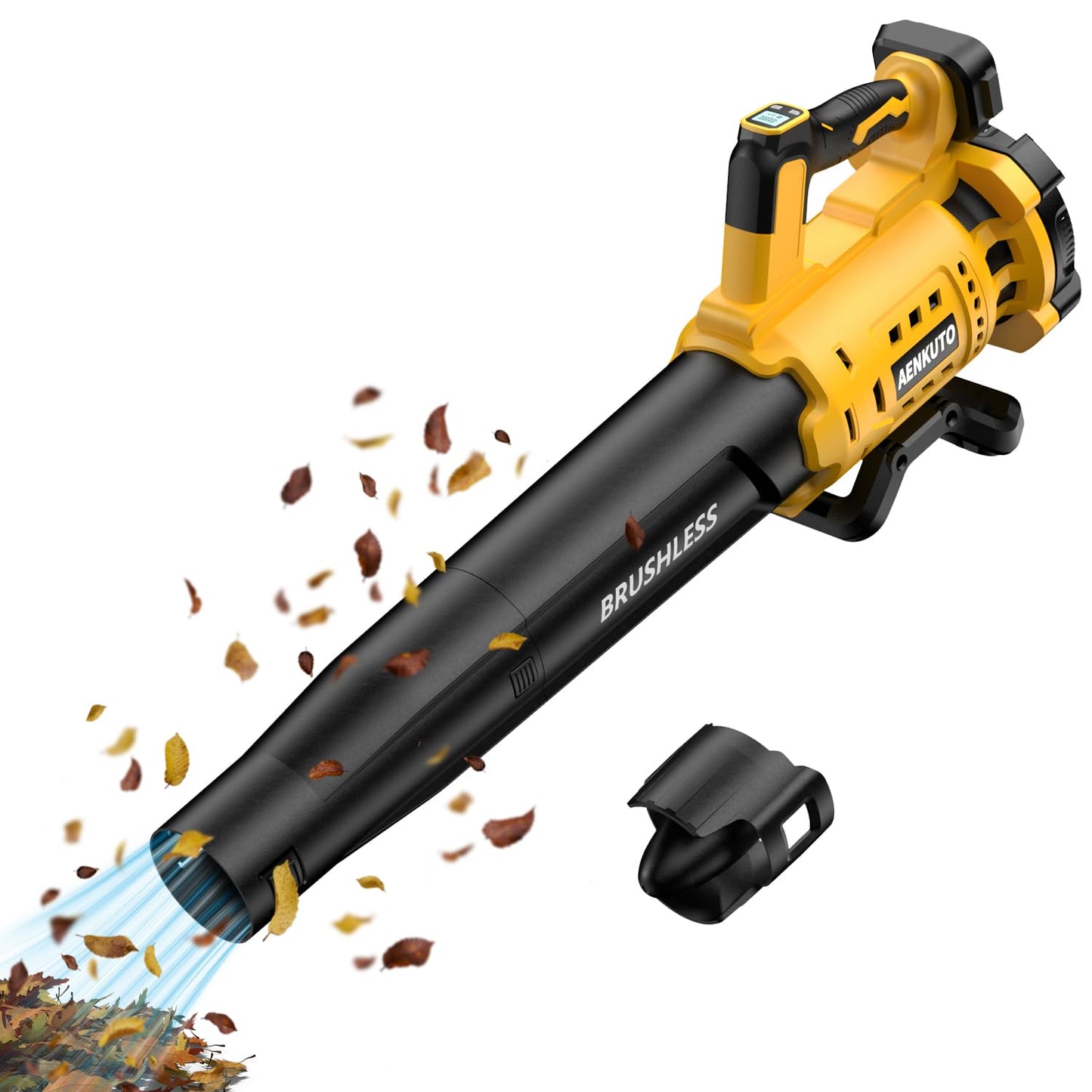 Cordless Leaf Blower for DEWALT 20V MAX Battery, 480 CFM / 130 MPH Brushless Dust Blower, 6-Speed Control with Digital Display, Handheld Electric Blower for Rain Snow Removal, Lawn, Yard (No Battery)