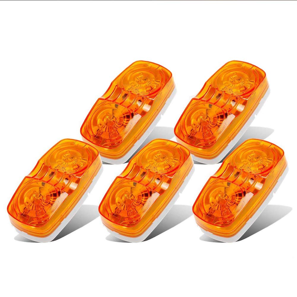 Supoika Trailer Marker LED Light 14 Pack Double Trailer Side Marker LED Light Bullseye 10 Diodes Clearance Lamps Red/Amber for Truck RV Boat Camper Trailers Pickups (7 Red & 7 Amber)