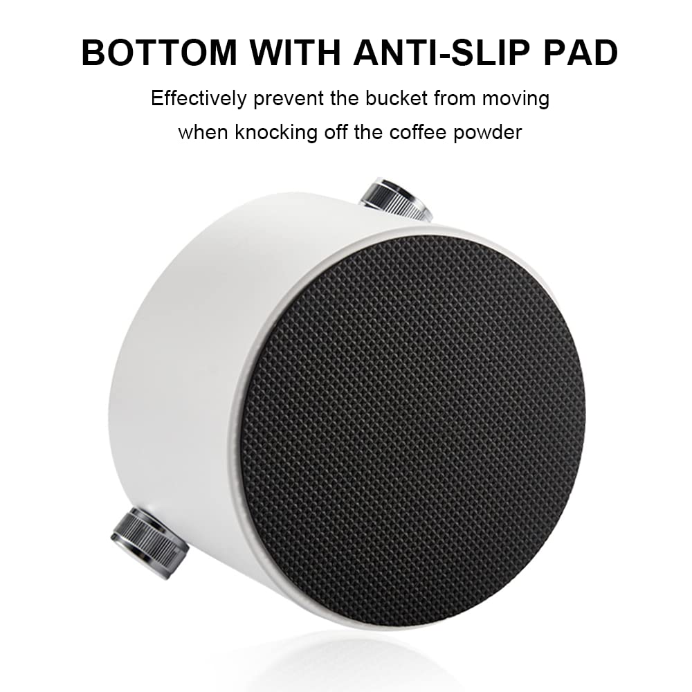Ompellus Espresso Knock Box, Large Capacity & Non-Slip Base Coffee Knock Box, Barista Tools, Espresso Machine Accessories (White)
