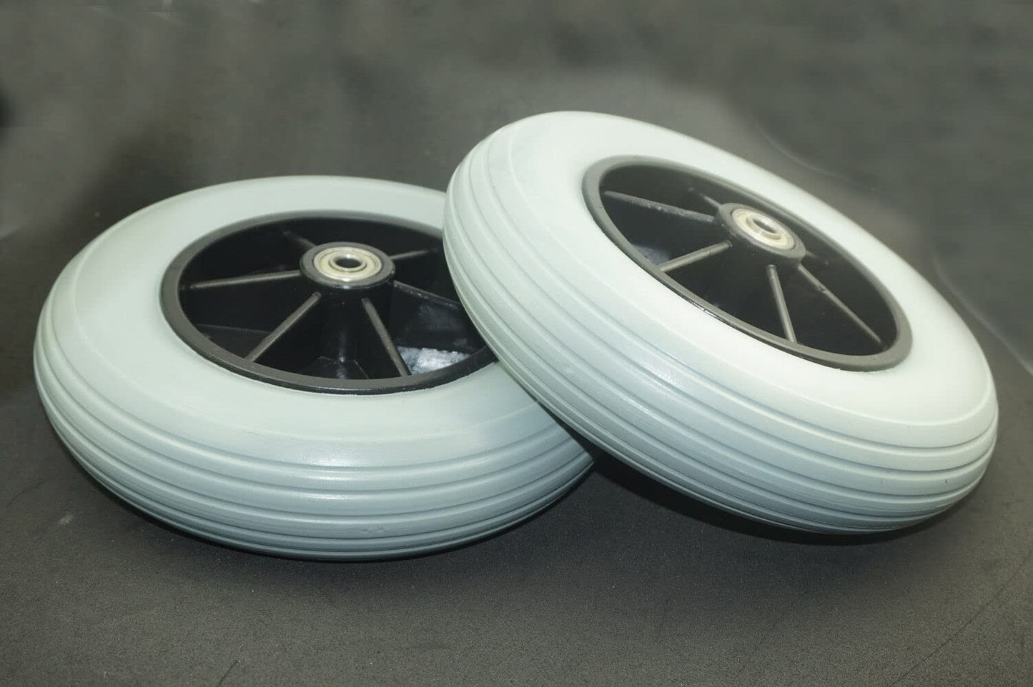 (Pair of Two) ，8" x 2" (200x50) Solid Rubber Front Rear Caster Tires Wheels Assembly for Power Wheelchair's/Electric Wheelchair for Many Standard Wheelchairs Replace