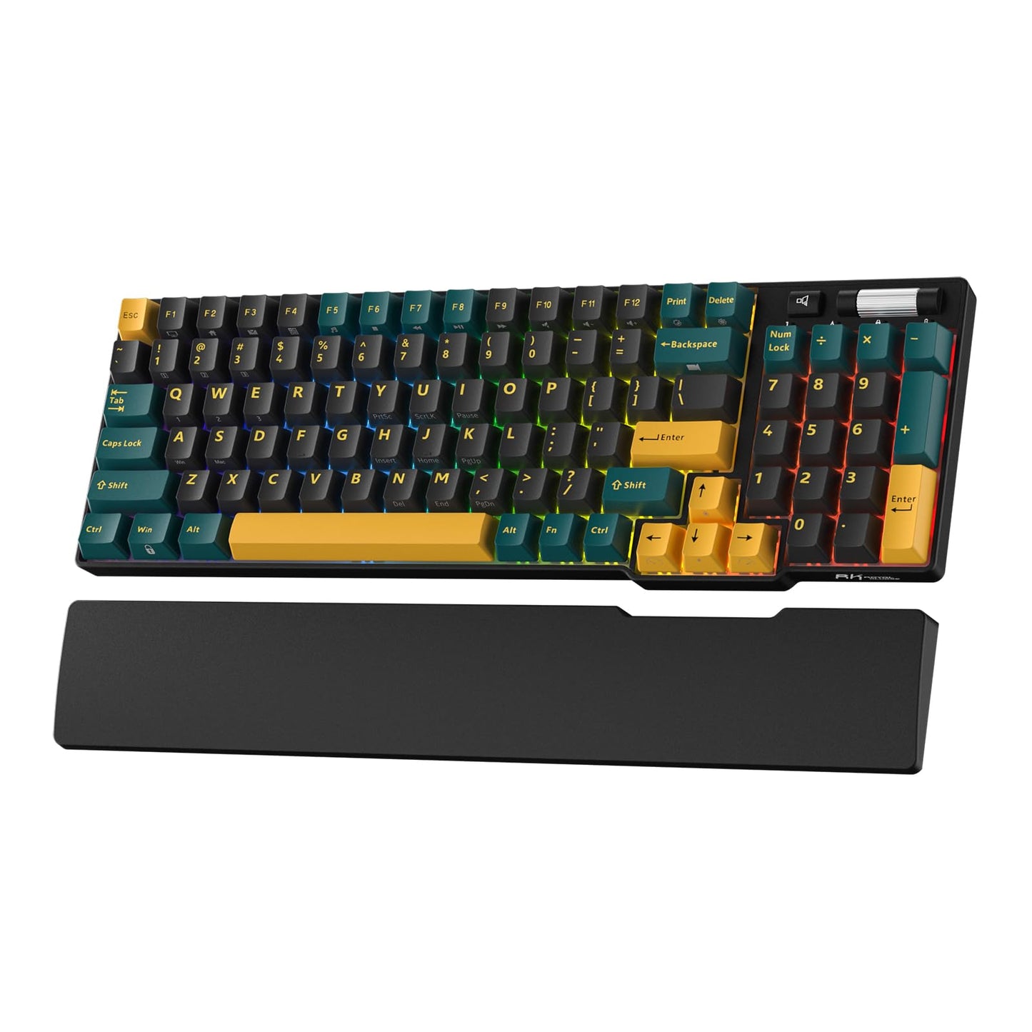 RK ROYAL KLUDGE RK96 RGB Limited Ed, 90% 96 Keys Wireless Triple Mode BT5.0/2.4G/USB-C Hot Swappable Mechanical Keyboard w/Wrist Rest, Software Support, Linear Viridian Switches, MARRS Green