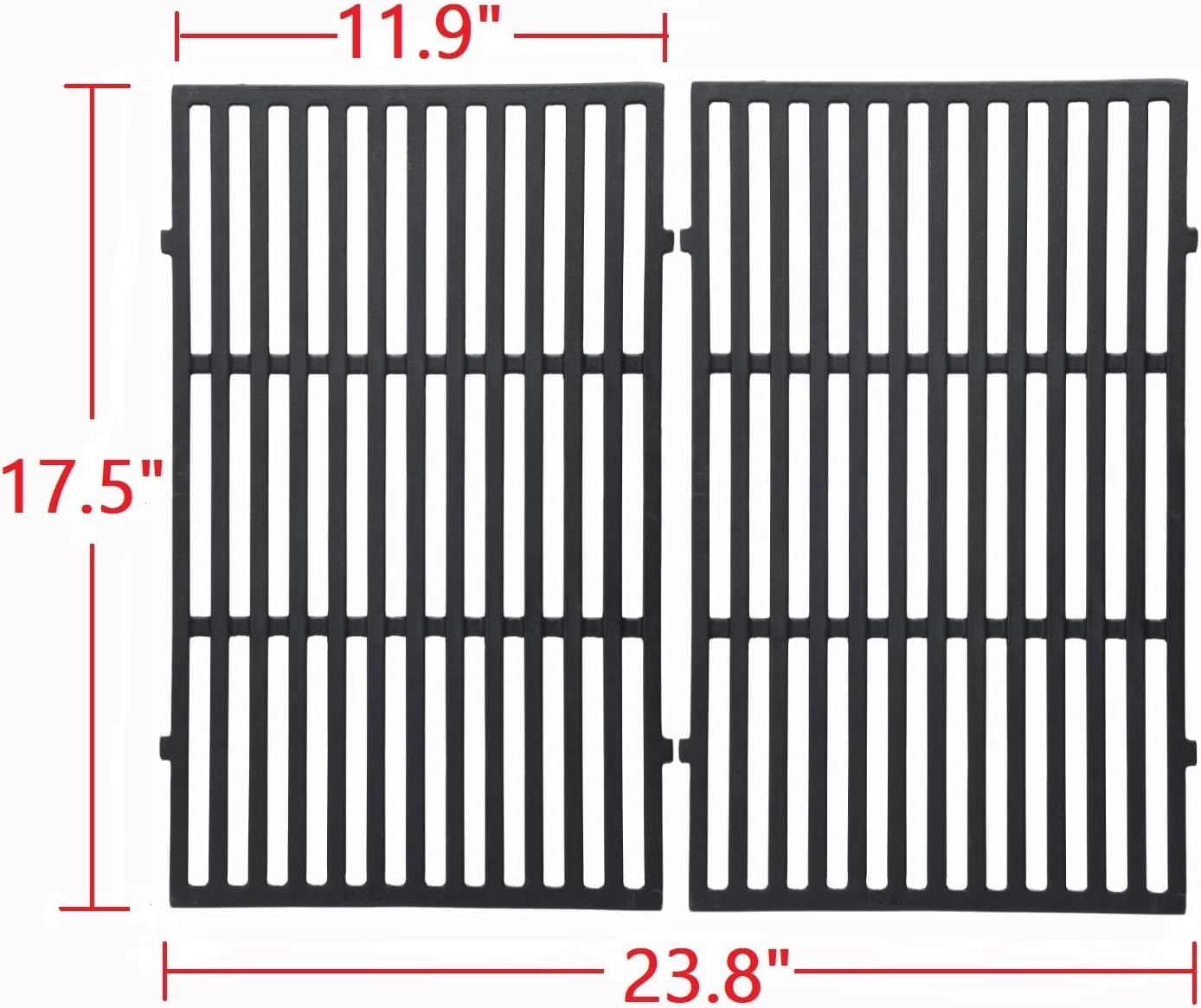 Leship 17.5 inch Grill Grates Replace for Weber 7638,Weber Spirit I & II 300 Series Spirit E/S310 E/S315 320 330 SP320 700 Genesis 1000-3500 Gold Silver Platinum B/C Gas Grill (17.5" x 11.9"Each)