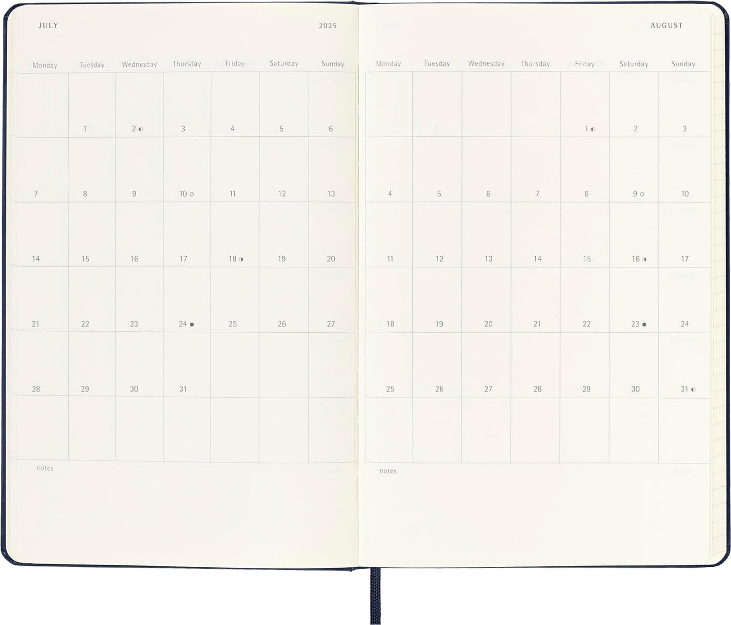 Moleskine Classic 12 Month 2025 Daily Planner, Hard Cover, Large (5" x 8.25"), Sapphire Blue, 400 pages