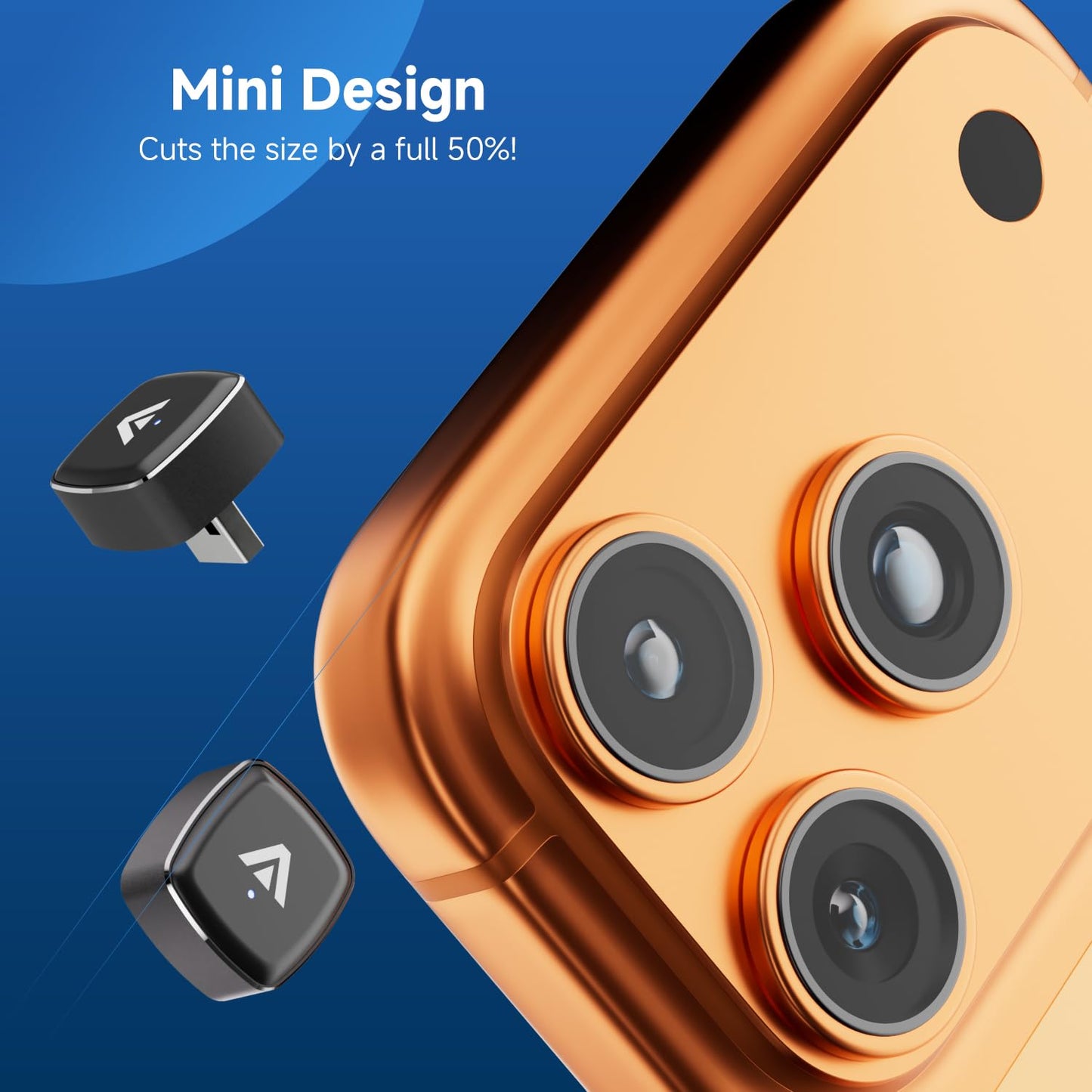 D7 Mini Wireless CarPlay & Android Auto Adapter 2-in-1, 2026, Alloy Shell, Compatible with 2016+ Factory-installed Wired CarPlay/Android Auto Car, Plug & Play Car Play Dongle for iPhone & AndroidPhone