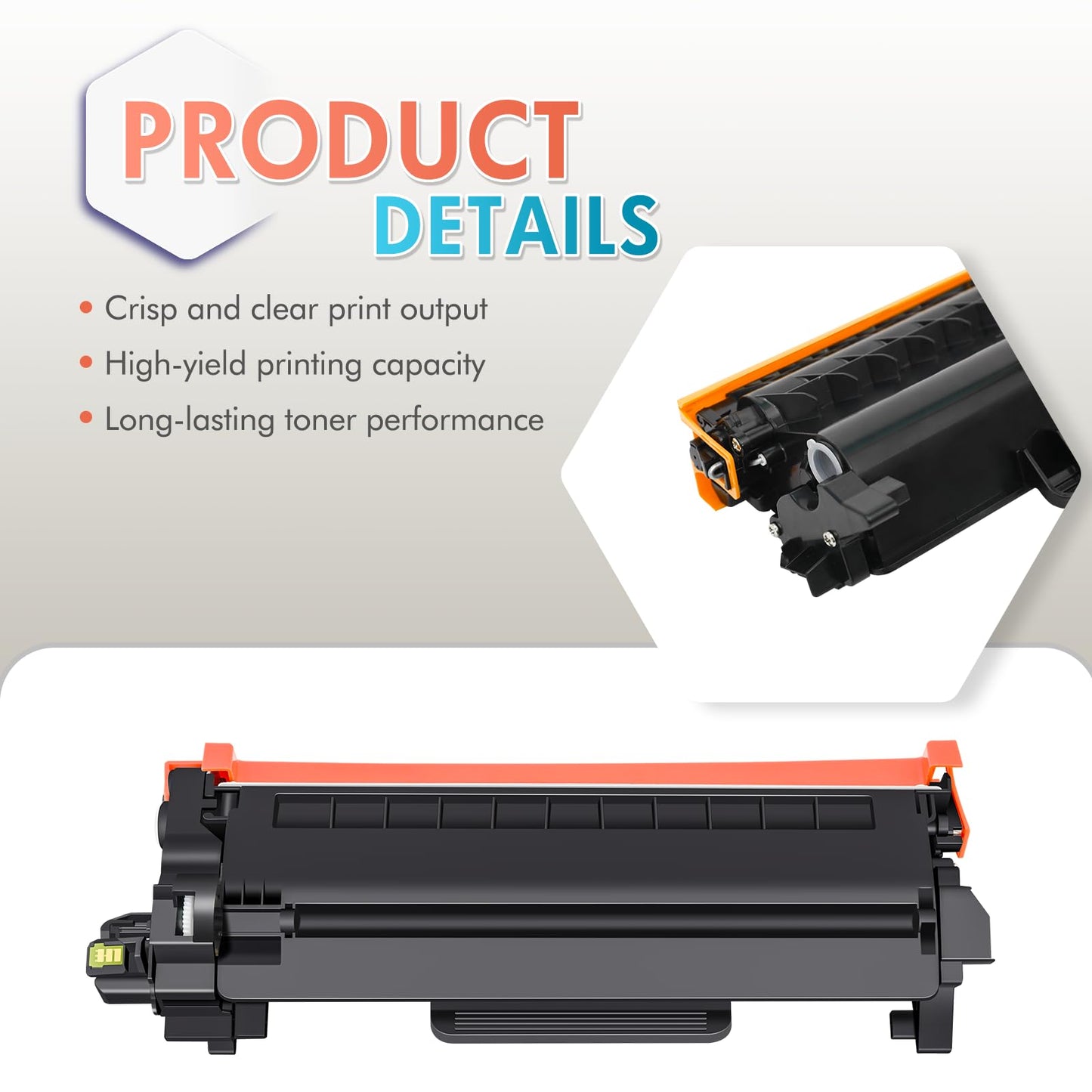 TN830XL TN830 High Yield Toner Cartridge Compatible Replacement for Brother TN830 XL TN-830XL for Brother HL-L2400D HL-L2405W HL-L2480DW DCP-L2640DW HL-L2460DW MFC-L2820DW Printer (2-Black)