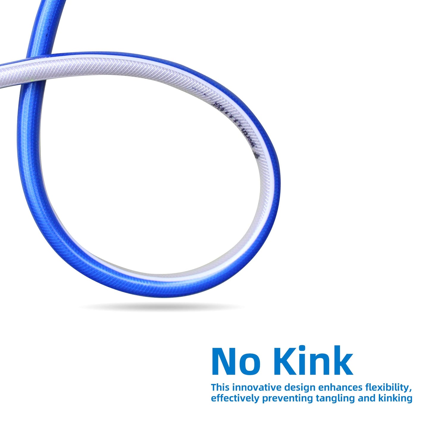 Solution4Patio Blue Garden Hose 3/4 in. x 25 ft. -Heavy Duty Durable Flexible Lightweight Water Pipe -Brass Aluminum Ends for Household & Commercial Use -Kink Free, No Leaking, Male/Female Fittings