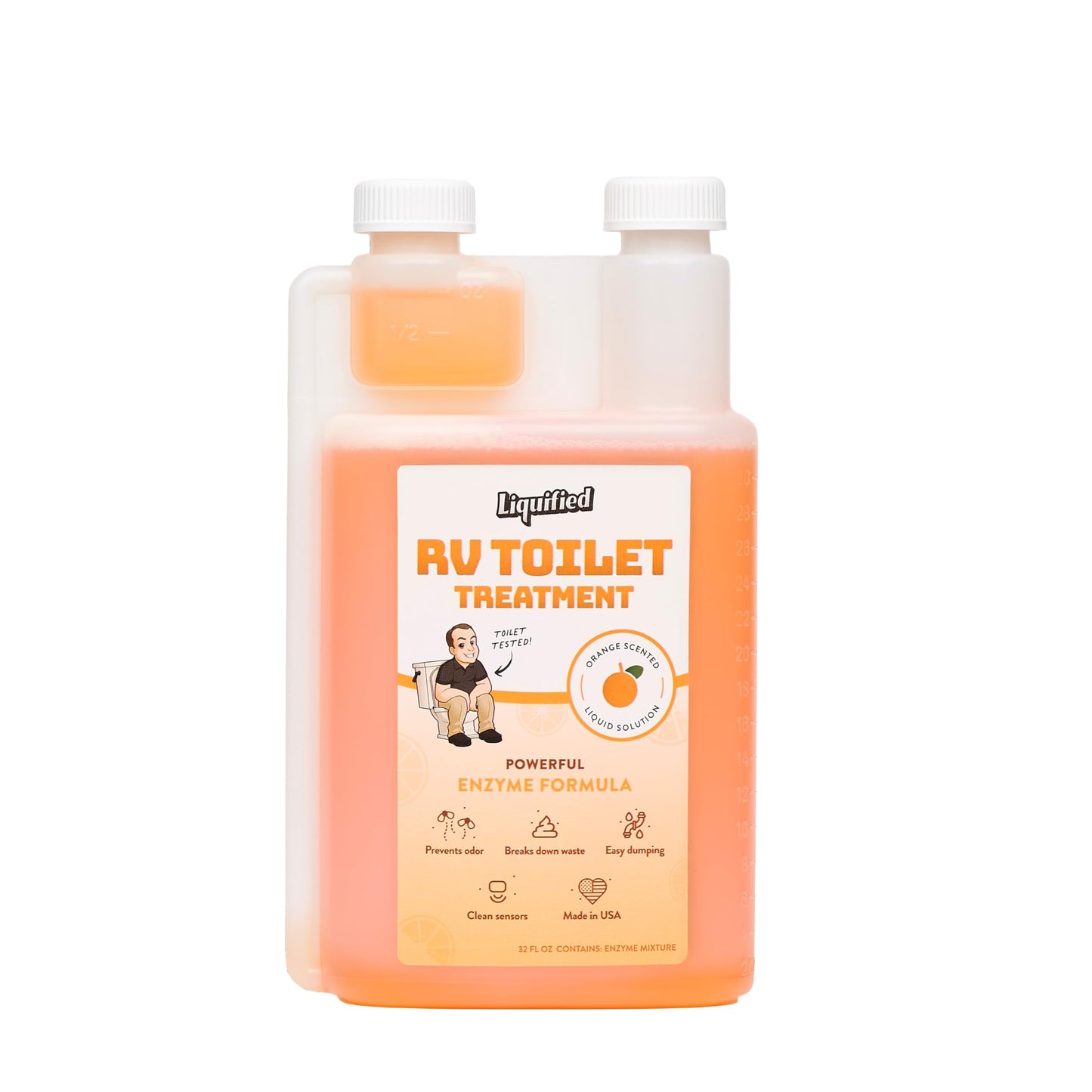 Liquified RV Toilet Treatment - Black Holding Tank Digester - Odor Eliminator - Orange Scent - Matts RV Reviews (Orange, 946ml)