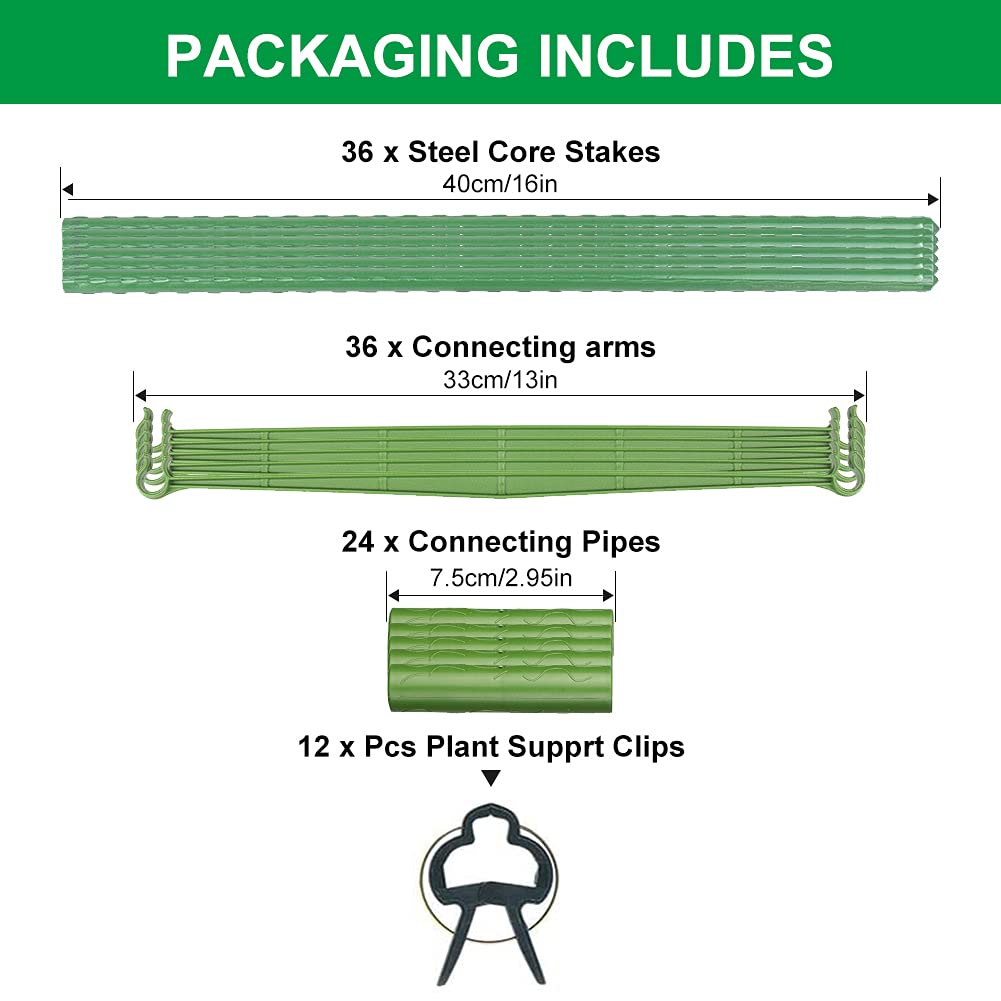 flowlamp Tomato Cages Supports, 4 Pack Plant Support Deformable Assembled Cucumber Trellis, Up to 48IN Multi-Functional Tomatoes Cage Garden Trellis for Climbing Plants Outdoor
