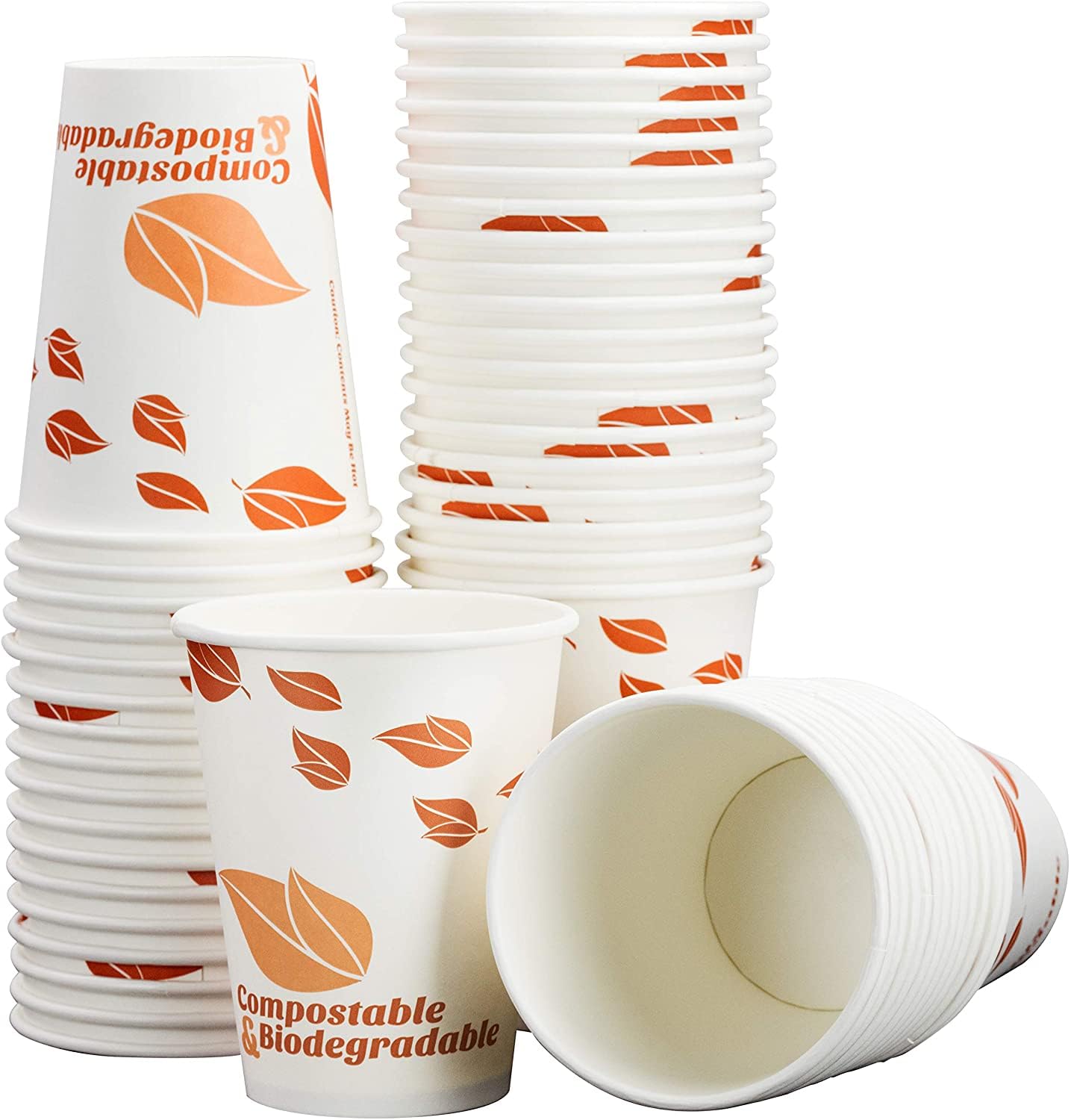 Avant Grub Biodegradable & Compostable 12 Oz Paper Coffee Cups. 100 Pack. Medium Sized, PLA Lined Disposable Beverage Cups For Hot & Cold Drinks. For Shops, Kiosks, Concession Stands & More.