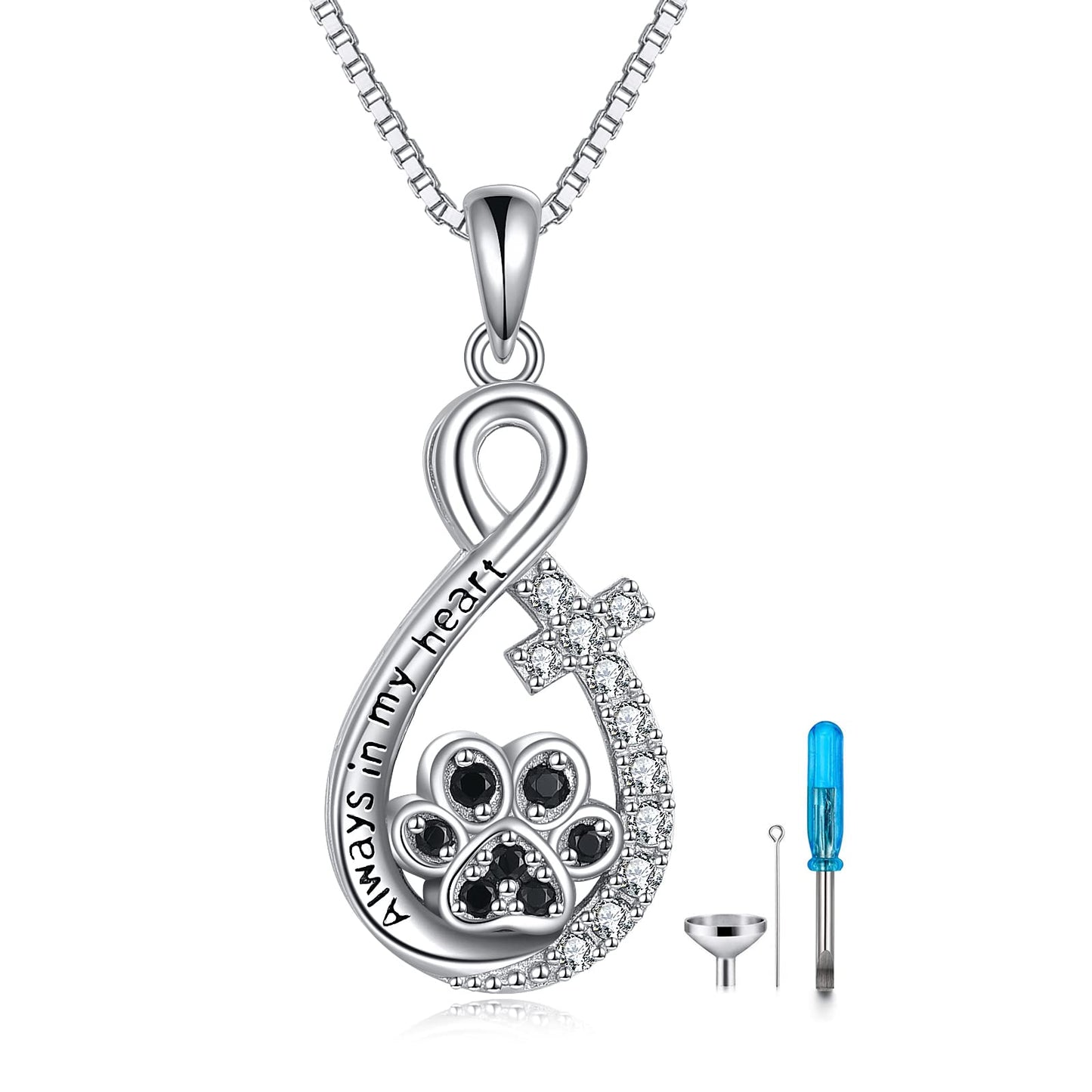 TIGER RIDER Dog Pet Urn Necklace for Ashes 925 Sterling Silver Pet Memorial Ash Keepsake Cremation Jewelry Gifts for pet Lovers