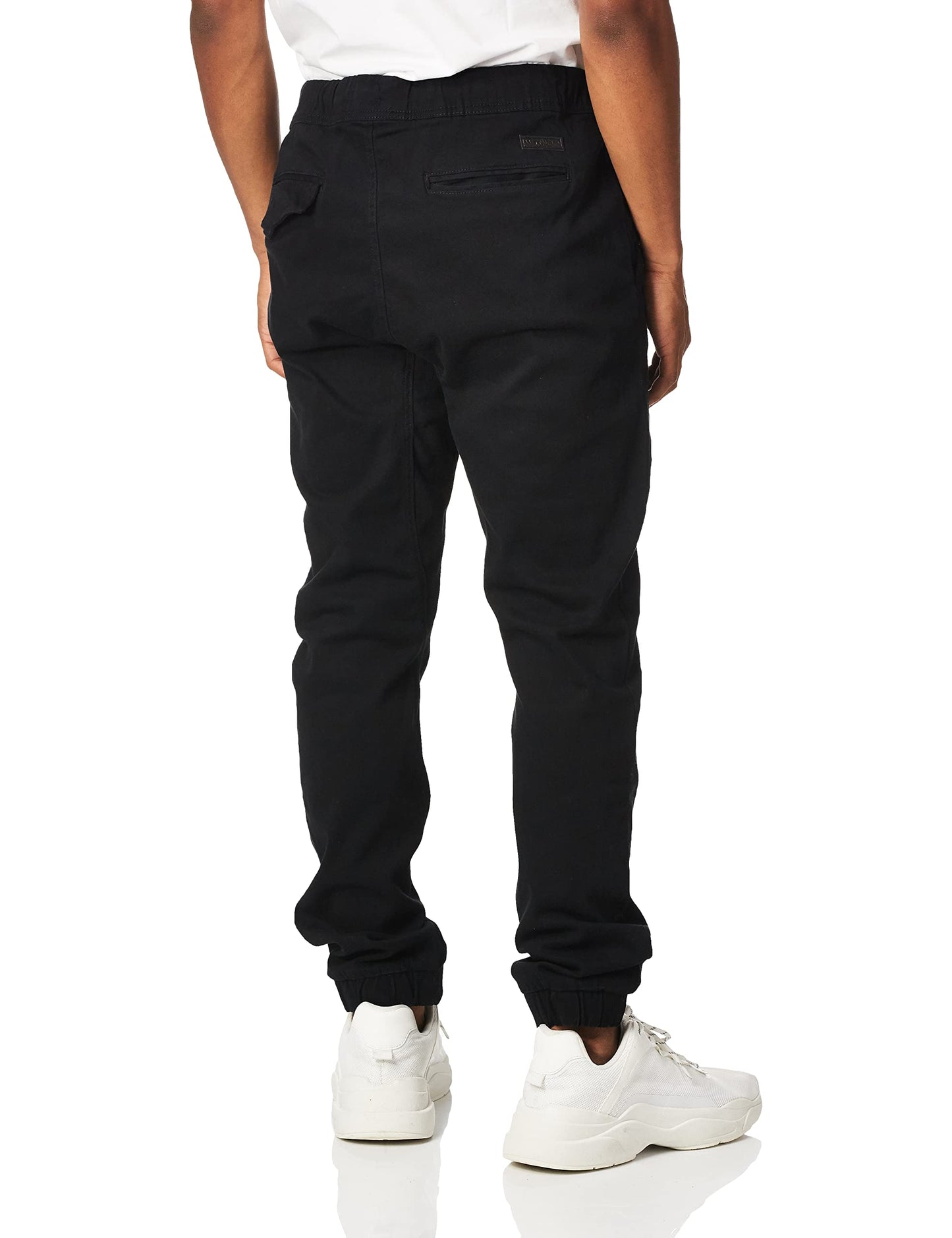 WT02 Men's Twill Jogger Pants, Black-a, Medium