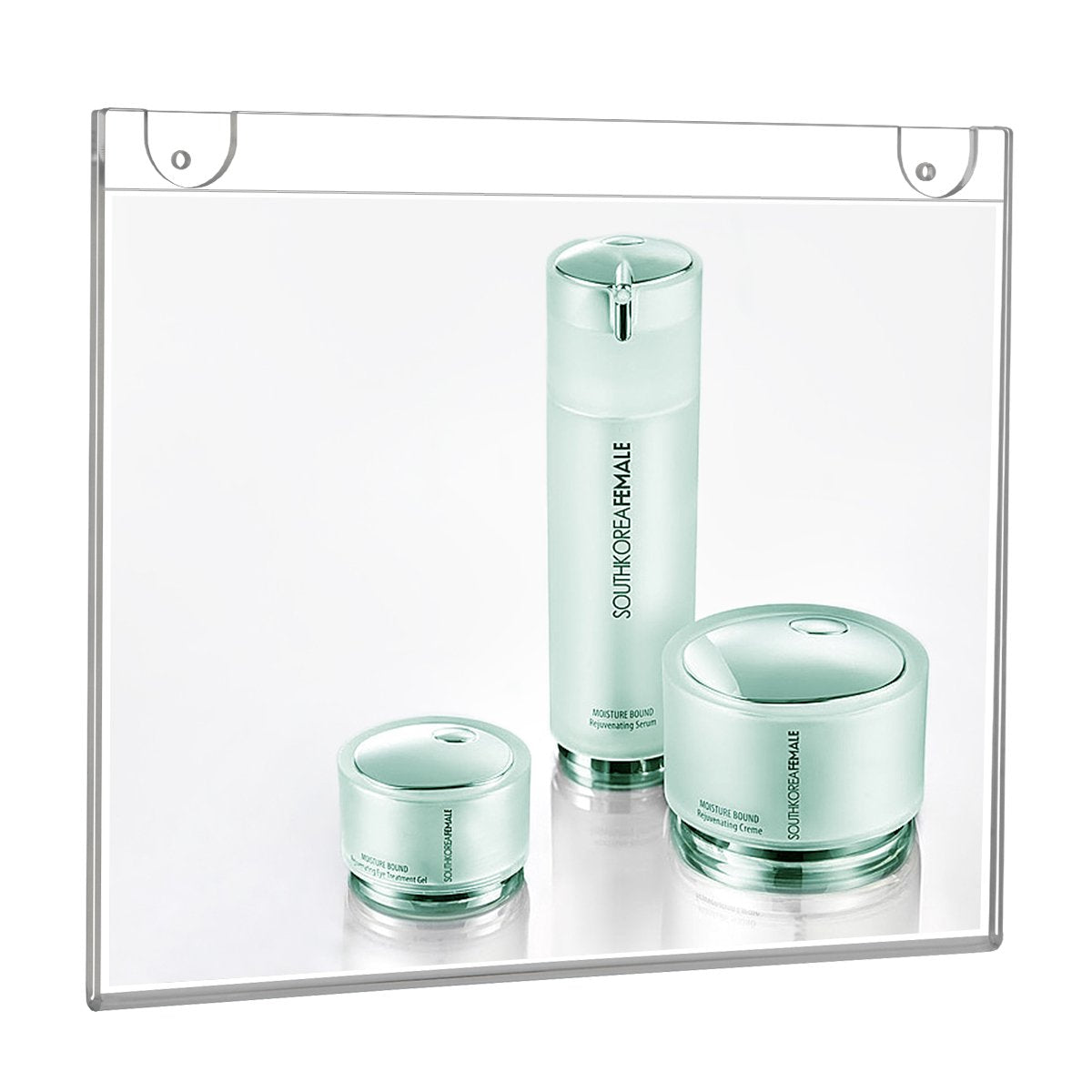 NIUBEE Acrylic Sign Holder 8.5x11 Horizontal,Clear Plastic Picture Frames for Paper, Bonus with 3M Tape and Mounting Screws(6 Pack)
