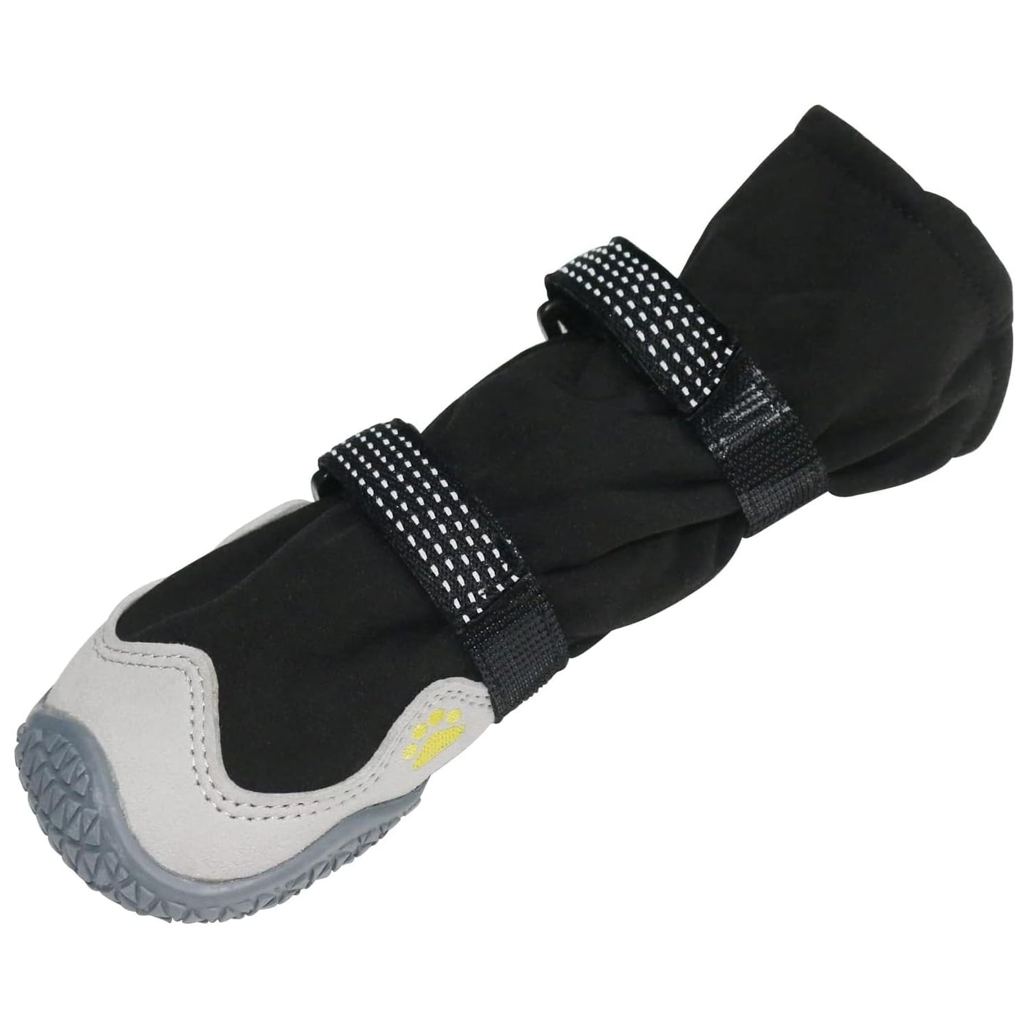 Payanwin Dog Boots Snow Warm Dog Booties 4PCS Winter Water Resistant Dog Shoes Warm Lining Nonslip Rubber Sole with Reflective Strap for Snow Rain (Black ＆ White, 1#)