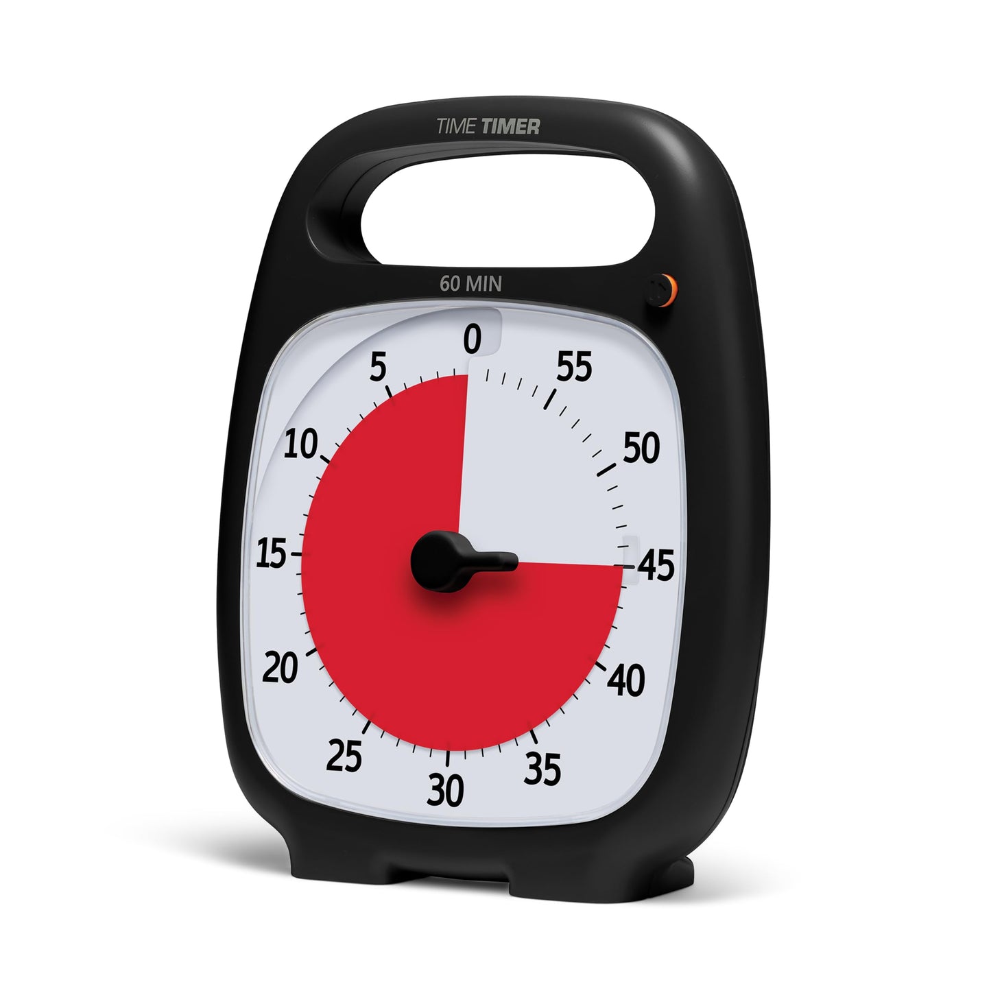 Time Timer PLUS 60 Minute Visual Analog Timer; Optional Alert (Volume-Control Dial); Silent Operation (No Ticking); 5.5” wide x 7” tall; Time Management Tool; Charcoal