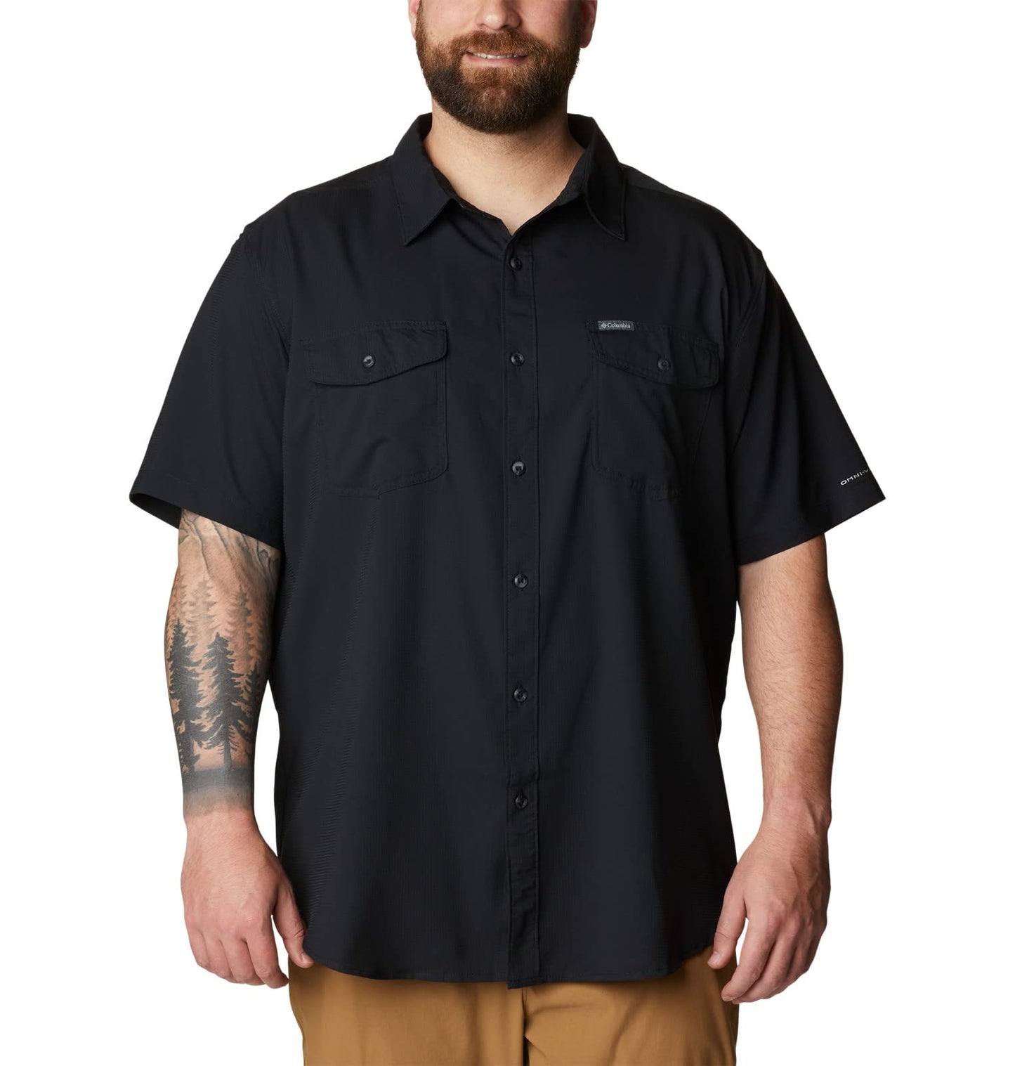 Columbia Men's Utilizer II Solid Short Sleeve Shirt, Black, Large