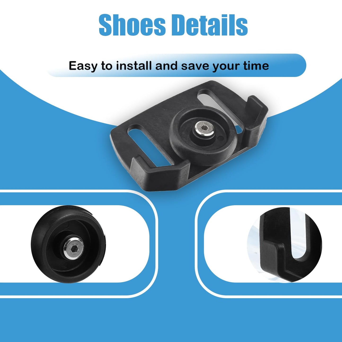 Caalii 490-241-0038 Universal Rolling Skid Shoes Compatible with MTD/Crafstman 2 Stage 3 Stage Snow Blower with Hardware Kit Fits for 31AH64EG700 31AH64FG700 31AH64FG795