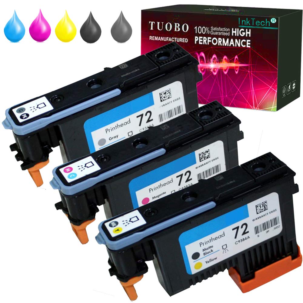 Tuobo 72 Remanufactured printheads C9380A C9383A C9384A with New Updated Chips Compatible with Designjet T610 T620 T770 T790 T1100 T1120 1200 T1300 T2300
