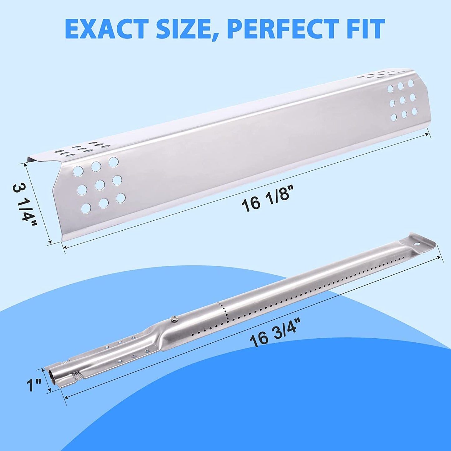 Criditpid Grill Replacement Parts for Jenn-Air 720-0727 720-0709B 720-0709, Grill Burner Heat Plate Shield Igniter Electrode for Kitchenaid 720-0709C 720-0893 860-0003 720-0826 Grill Models.