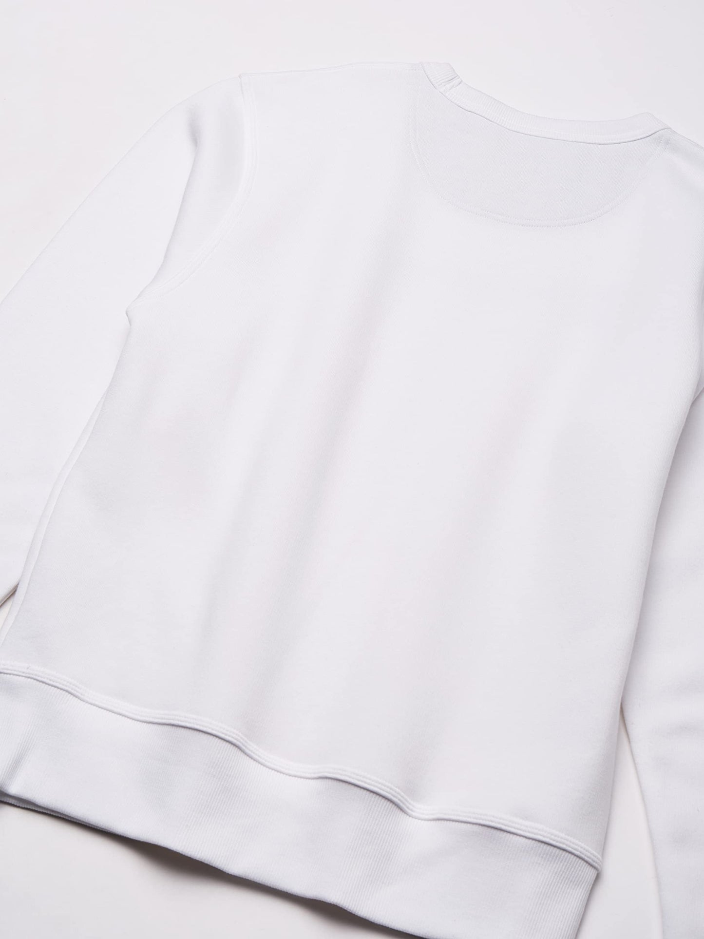 Champion Men's Sweatshirt, Fleece Midweight Crewneck Sweatshirt (Reg. Or Big & Tall), White - Classic Script Logo, Medium