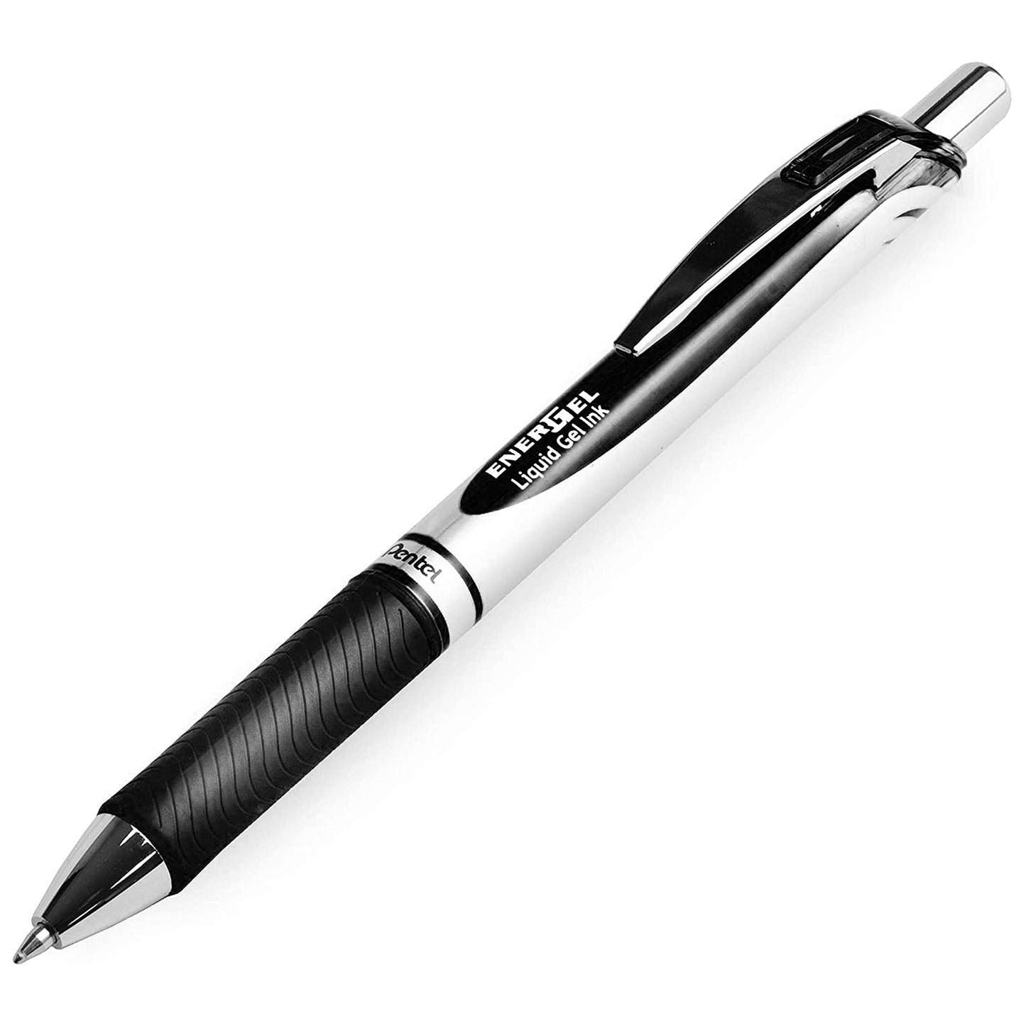 Pentel EnerGel XM BL77 - Retractable Liquid Gel Ink Pen - 0.7mm - 54% Recycled - Black Ink - Pack of 12 in Wallet